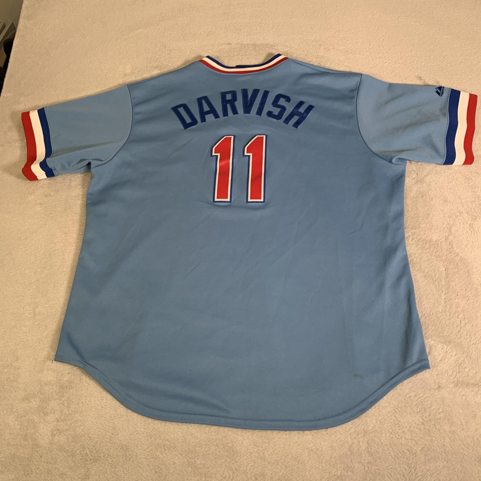Texas Rangers Jersey Mens XL Blue MLB Stitched Majestic Throwback Yu Darvish 11