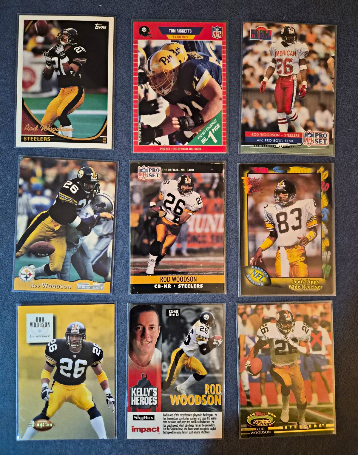 1990s Pittsburgh Steelers 110-Card Lot Rod Woodson Louis Lipps Blitzburgh Era