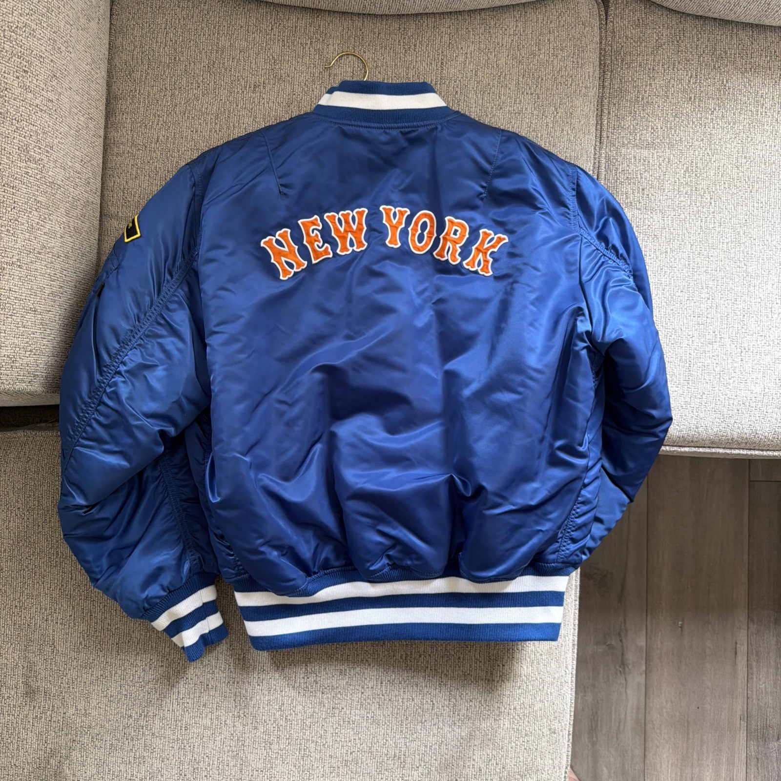 New York Mets 40th Anniversary Reversible Bomber Jacket Size Large