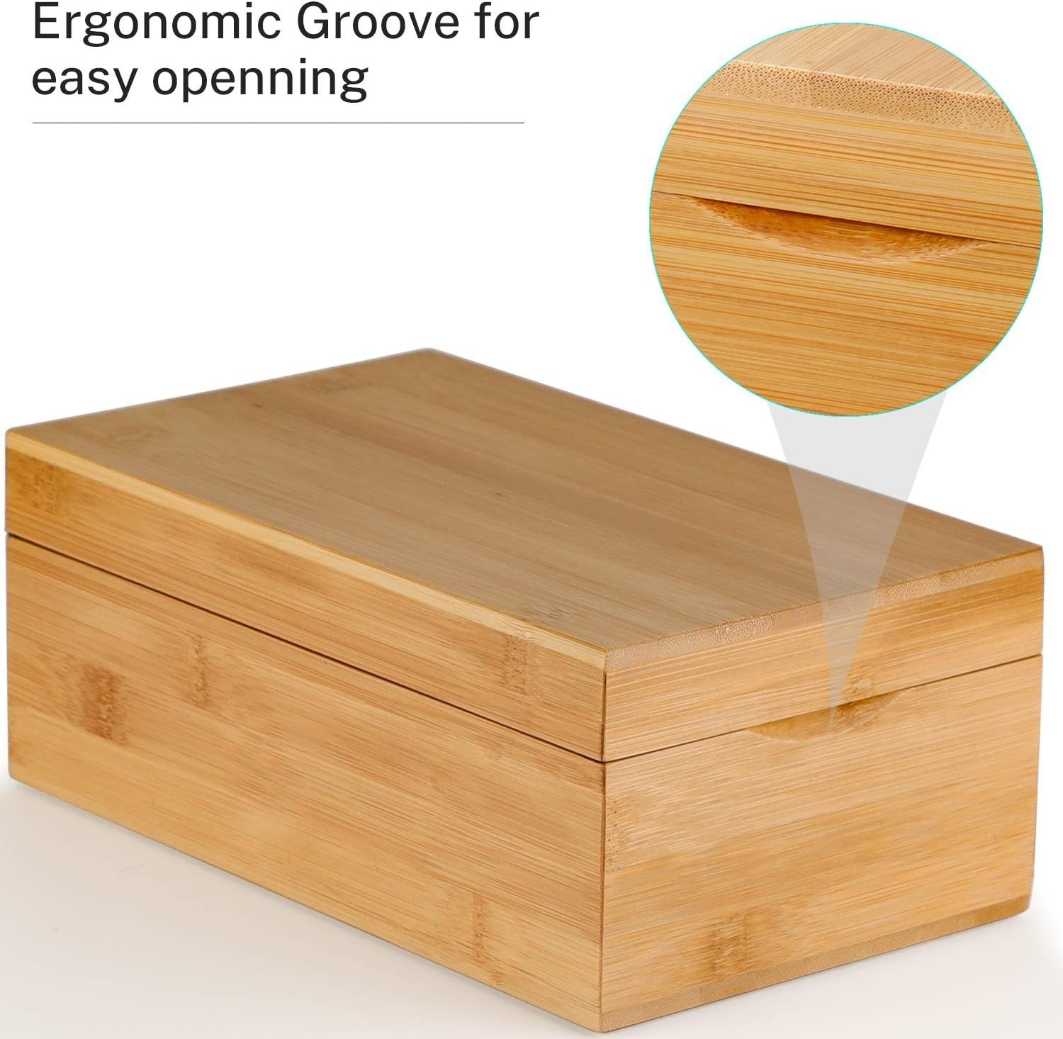 Bamboo Index Card Holder with A-Z Tabs