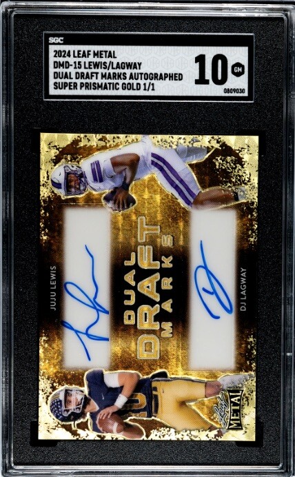2024 Leaf Metal JuJu Lewis DJ Lagway Gold Vinyl SuperFractor Auto 1/1 SGC 10 Gem