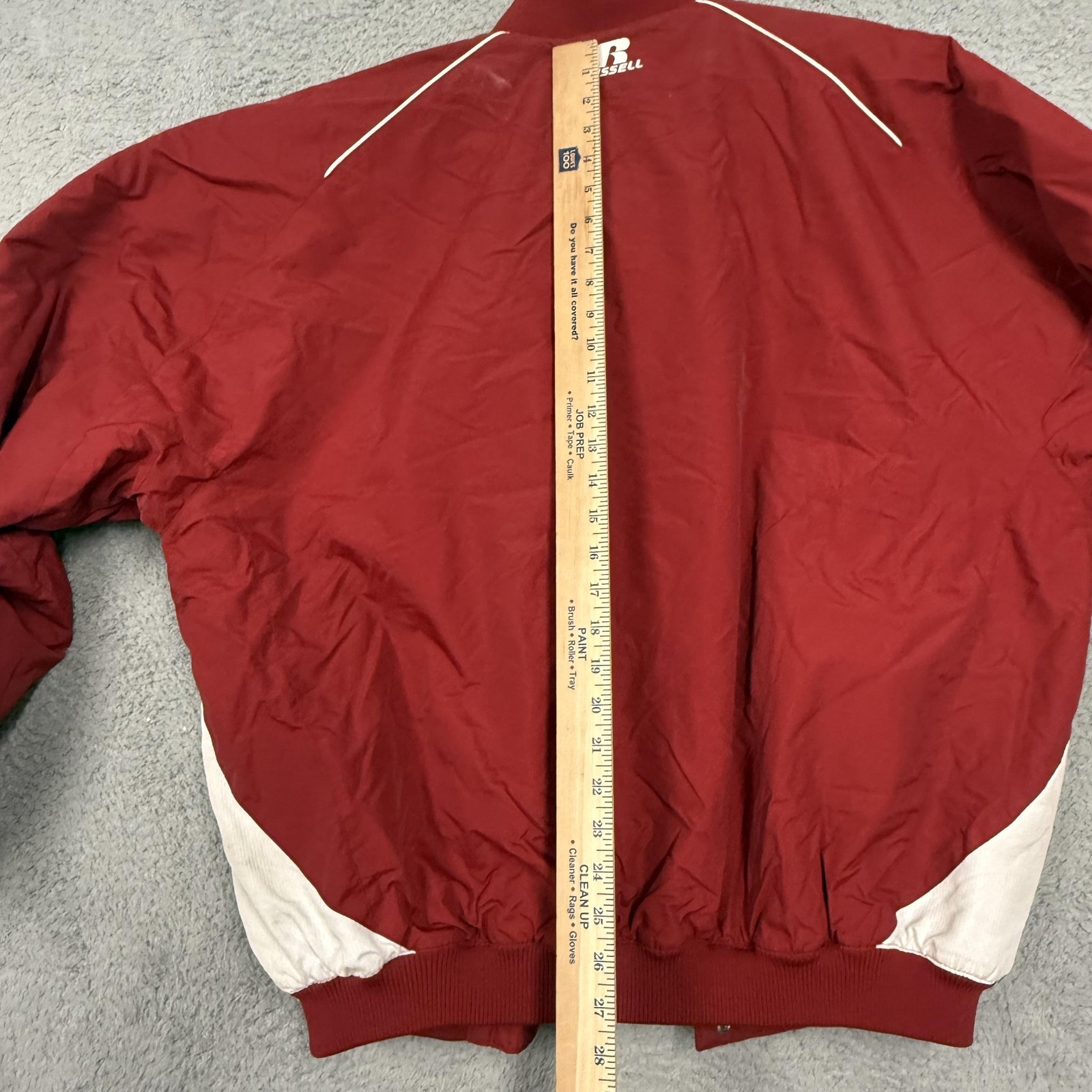 Cannons Jacket Mens XL Red White Quilted Lined Snap Front Baseball Number 24
