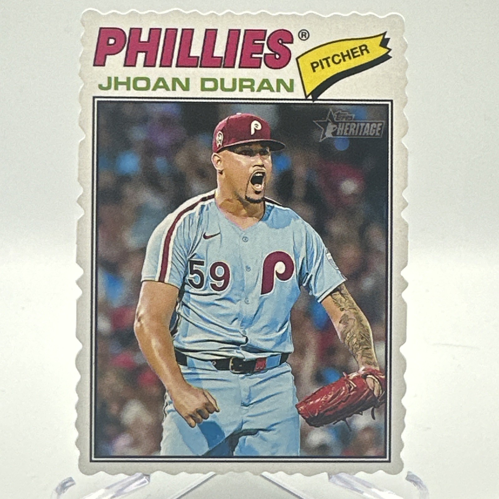 Jhoan Duran 2026 Topps Heritage Deckle Edge SP Philadelphia Phillies #14