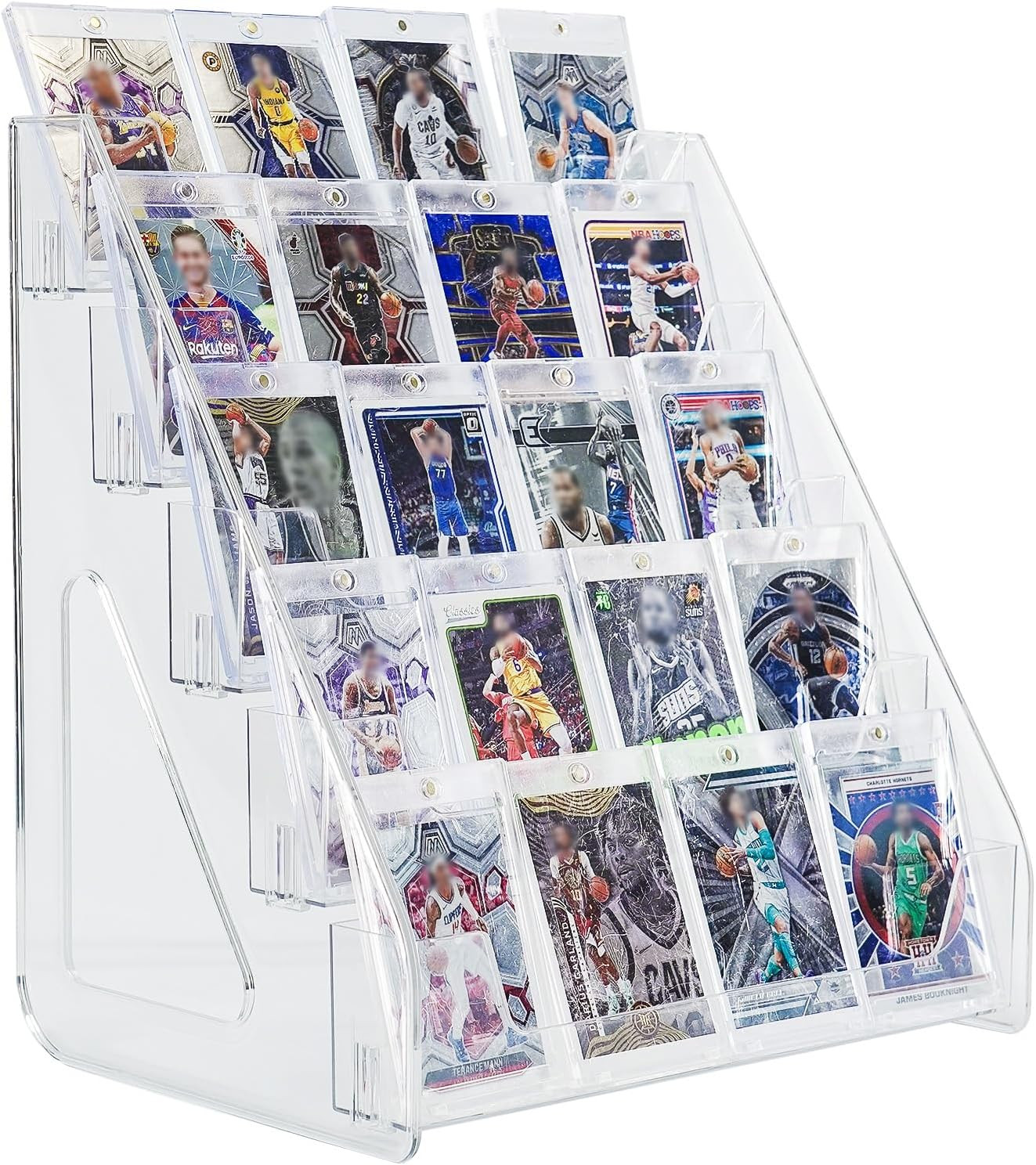 5 Tier Trading Card Display Stand Vertical Holder for Baseball Basketball Sport