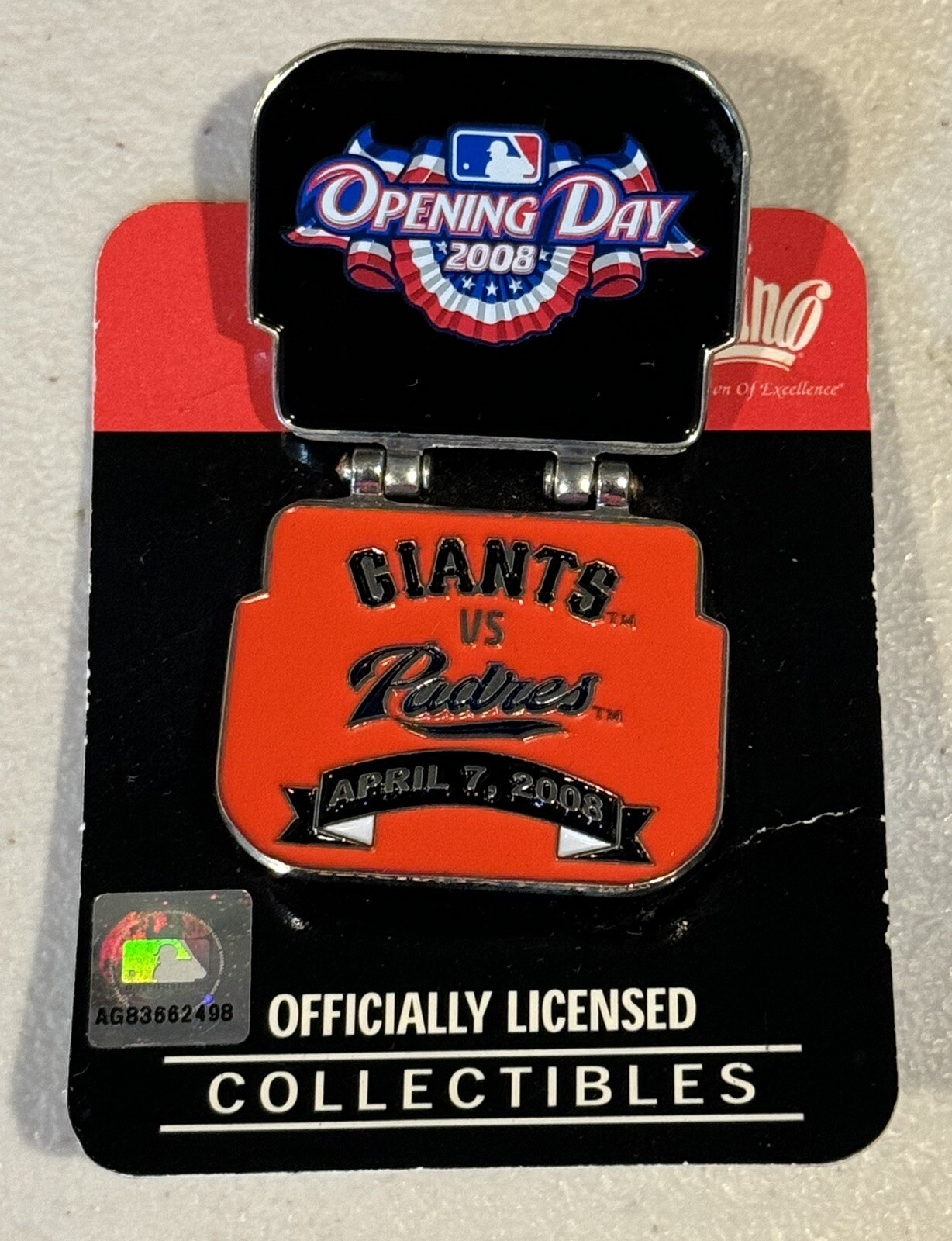 Aminco Opening Day SD Padres vs SF Giants AT&T Park Hinge Pin