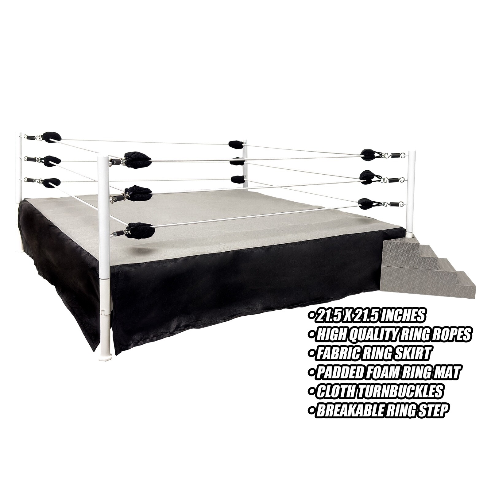 Wrestling Ring & Talking Wrestling Referee Figure for WWE & AEW Action Figures