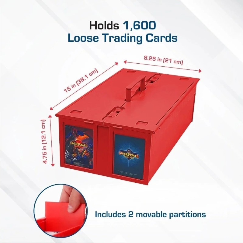 BCW Collectible Card Bin 1600 Ct – Red – Fits BCW Magnetics and Toploaders