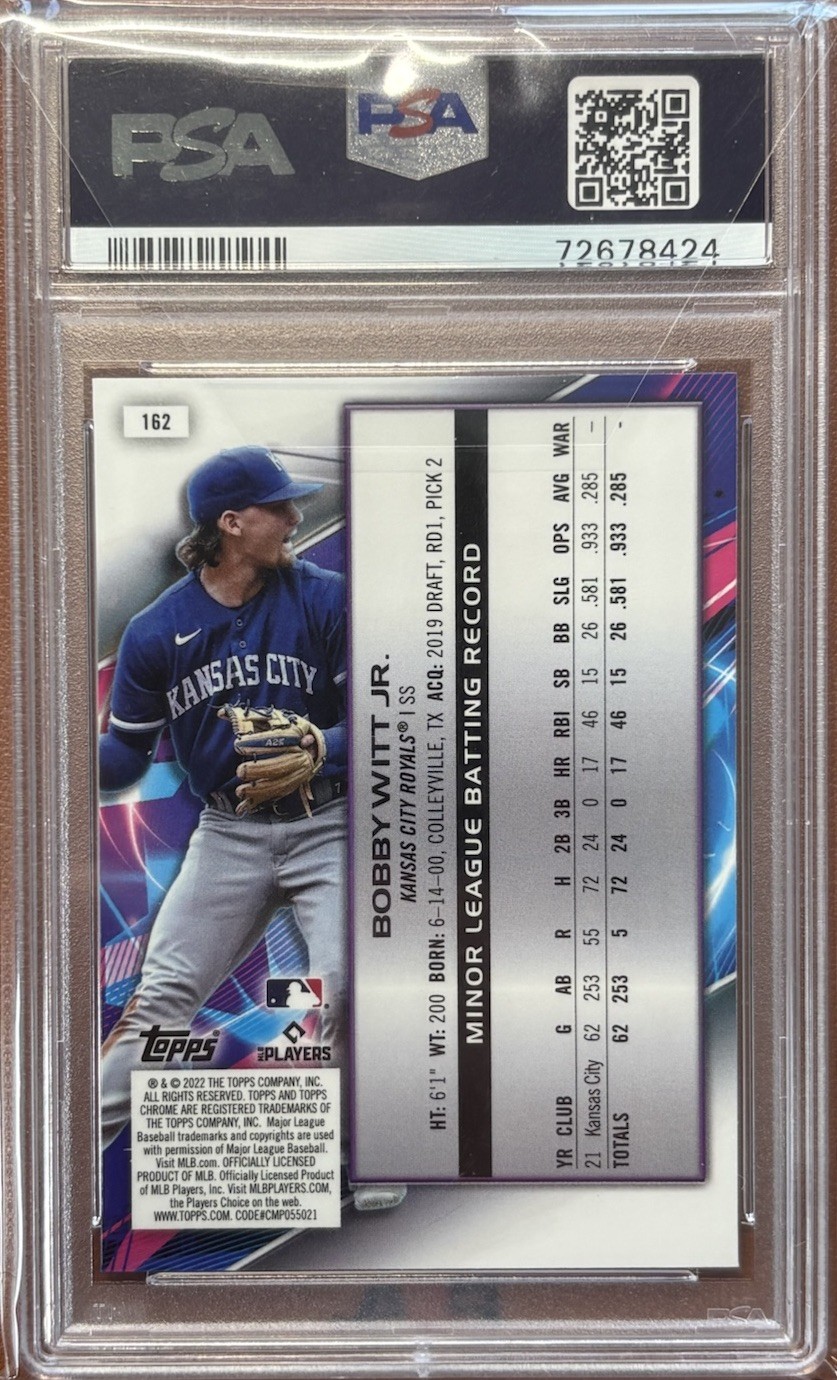 2022 Topps Cosmic Chrome Bobby Witt Jr. #162 (RC) PSA 10