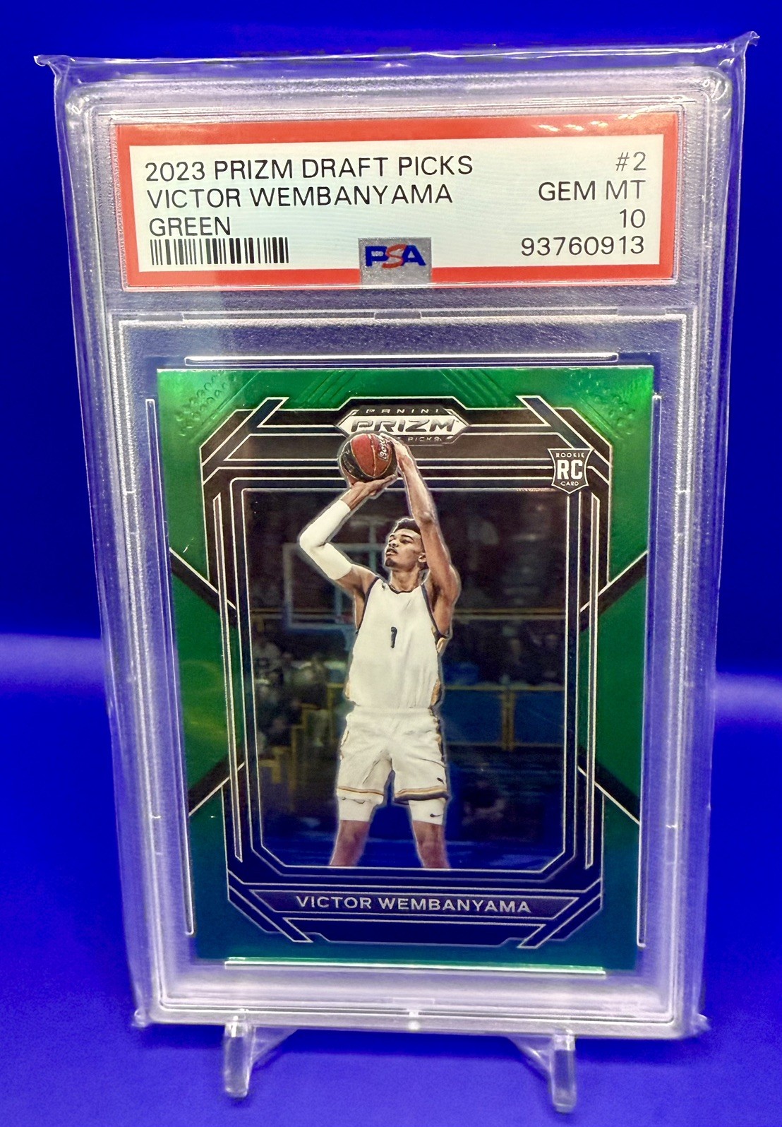 2023 Panini Prizm Draft Picks Victor Wembanyama #2 Green PSA 10 RC