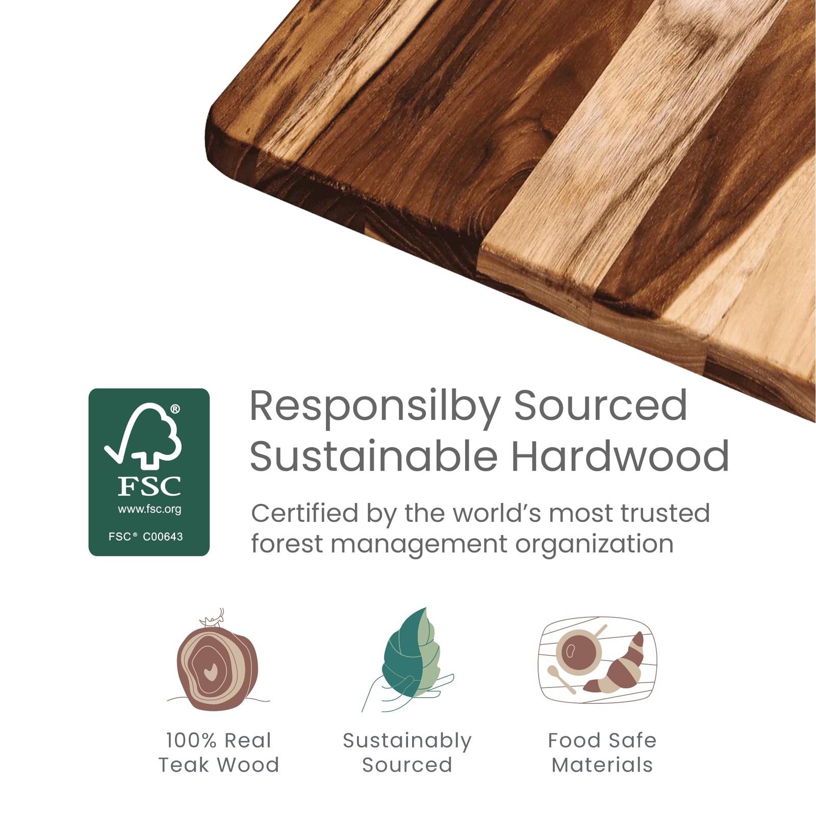 Teakhaus Teak Wood Cutting Board Set of 2 – Small 17.13 inches x 13.13