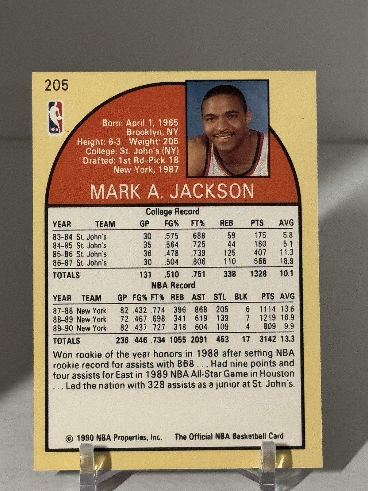 Mark Jackson 1990-91 NBA Hoops Menendez Brothers Courtside #205 SHIPS SAME DAY