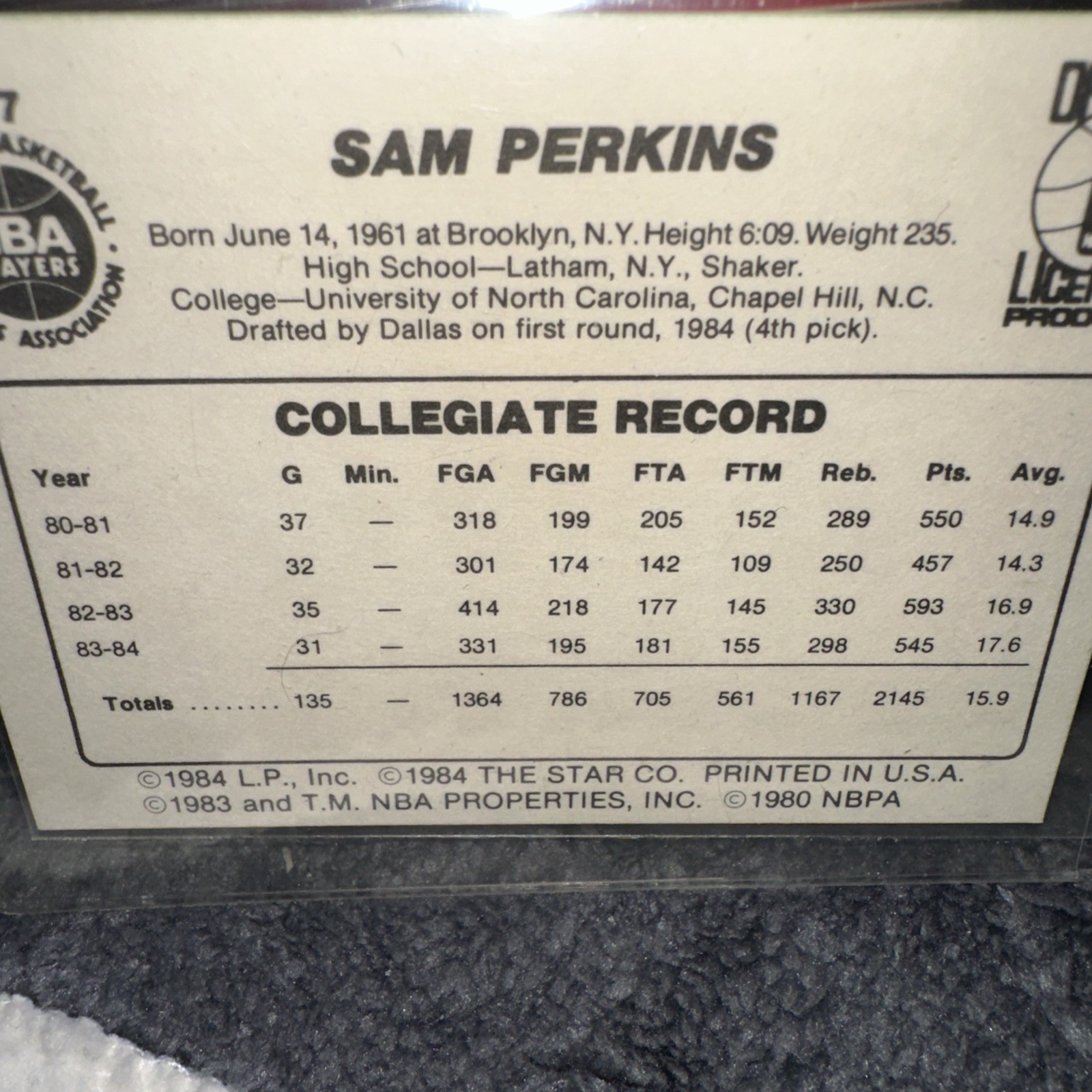 1984-85 Star – Sam Perkins #257 (RC)