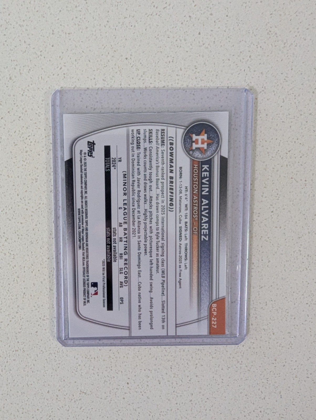 2025 Bowman Chrome Kevin Alvarez Fuchsia Geometric /299 Bowman 1st