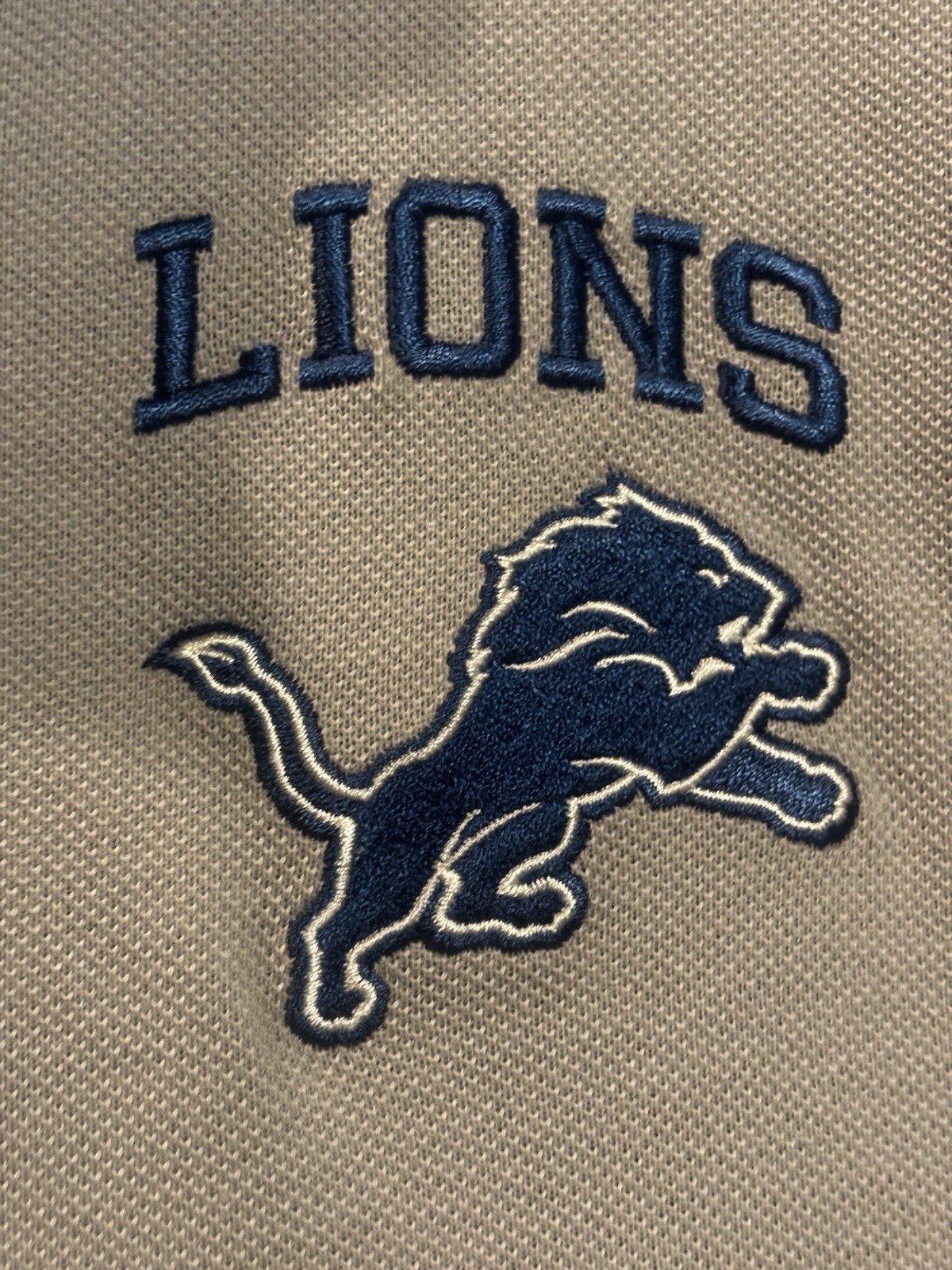 Nike Detroit Lions Polo Shirt Men XL Grey Blue Short Sleeve NFL Performance Team
