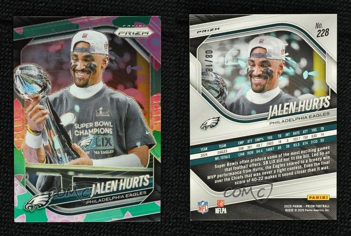 2025 Panini Prizm Lotus Flowers Prizm 8/18 Jalen Hurts #228 1te9