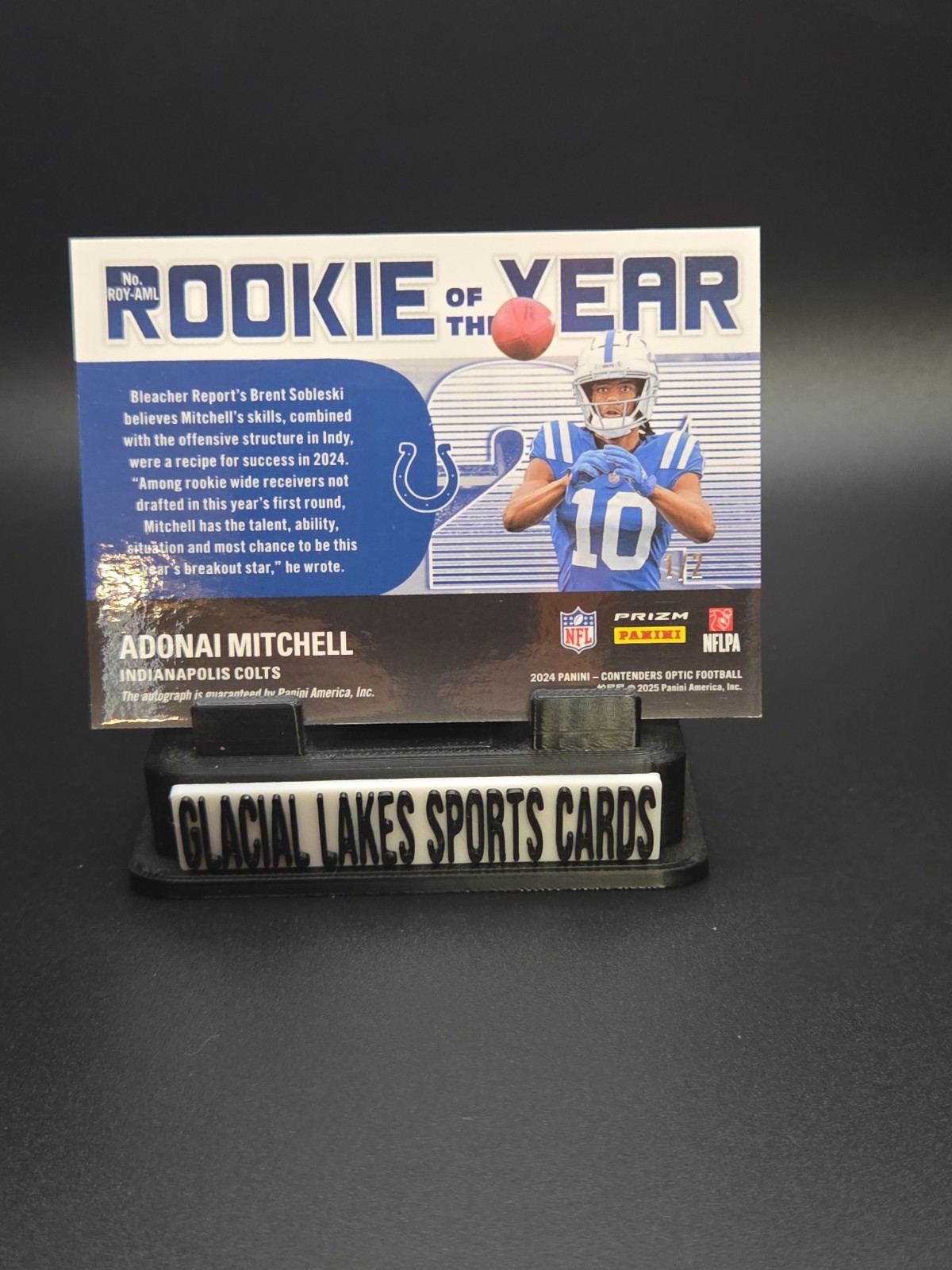 2024 Optic Contenders Adonai Mitchell Rookie of the Year Auto 1/2 #ROY-AML