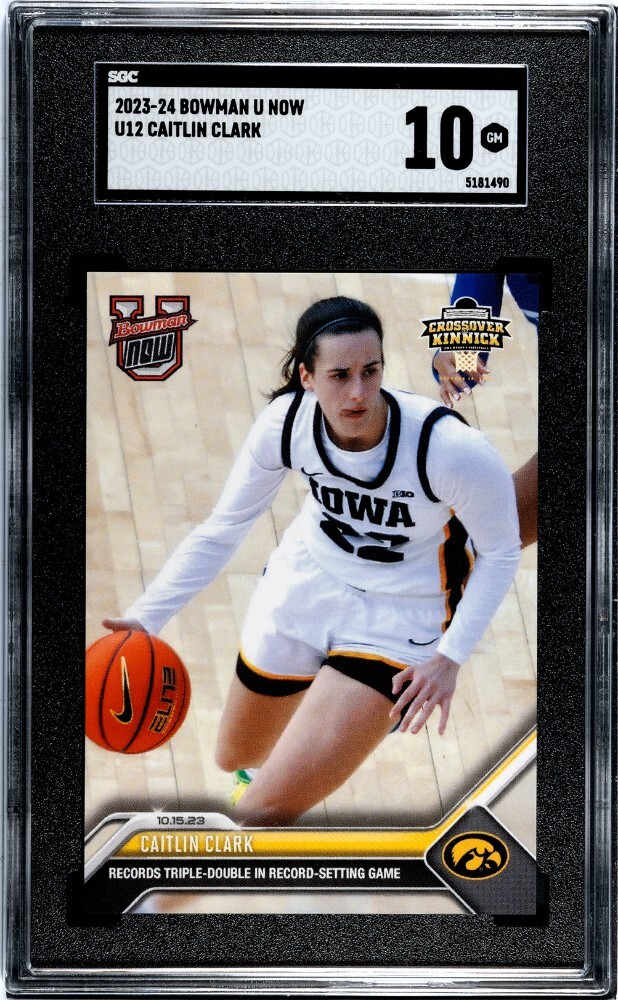 2023 Bowman U Now UI2 Caitlin Clark SGC 10 GEM MINT RC Triple Double Iowa