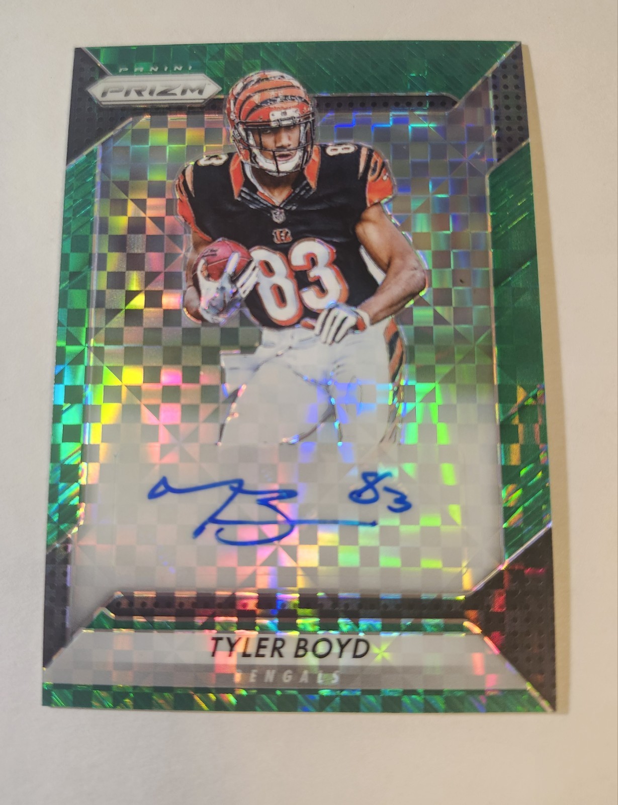 2016 Prizm Tyler Boyd Green xfractor Prizm Auto /49 #RA-TBD RC Bengals