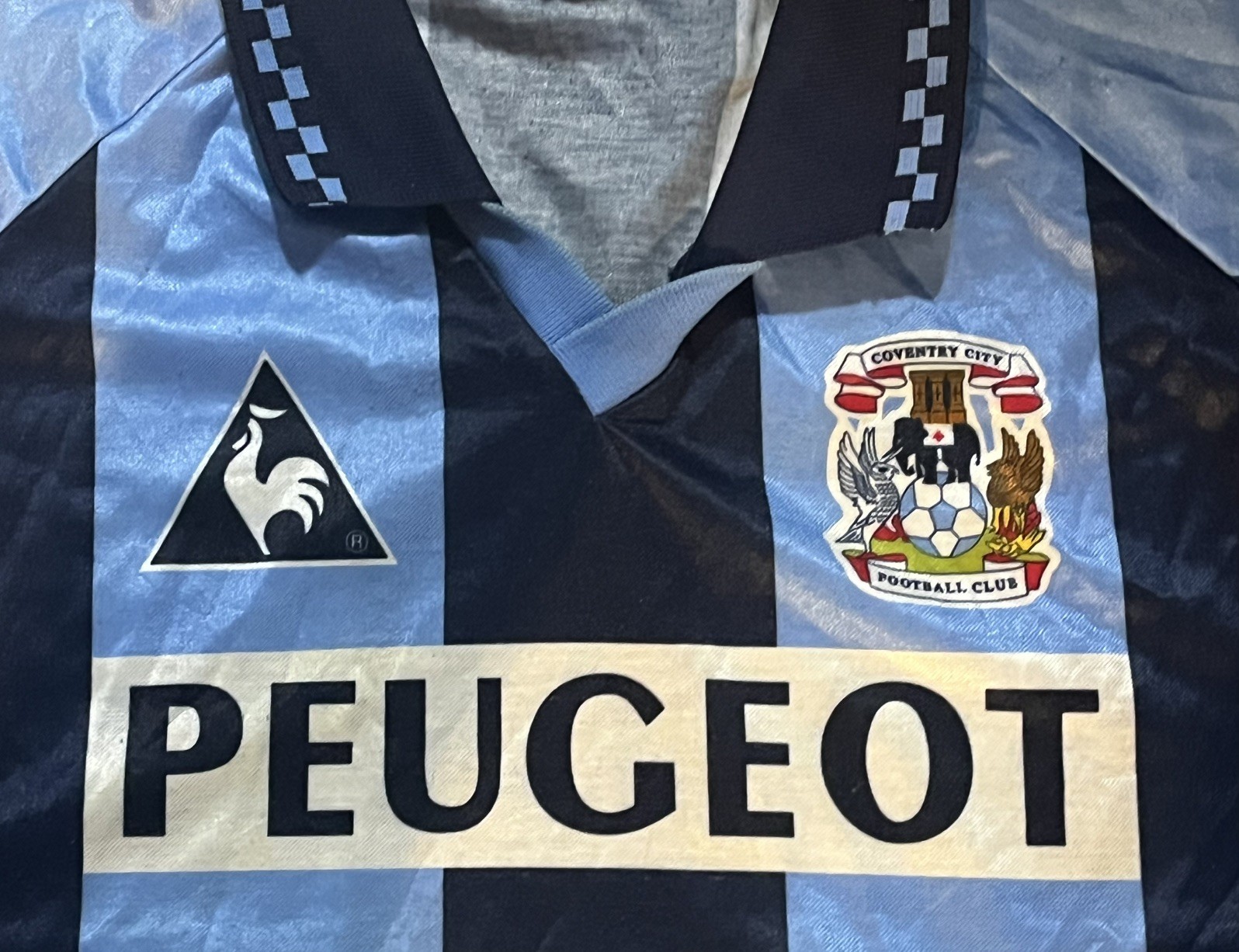 AUTHENTIC COVENTRY CITY FC LE COQ SPORTIF 1996-1997 HOME SOCCER JERSEY XL.