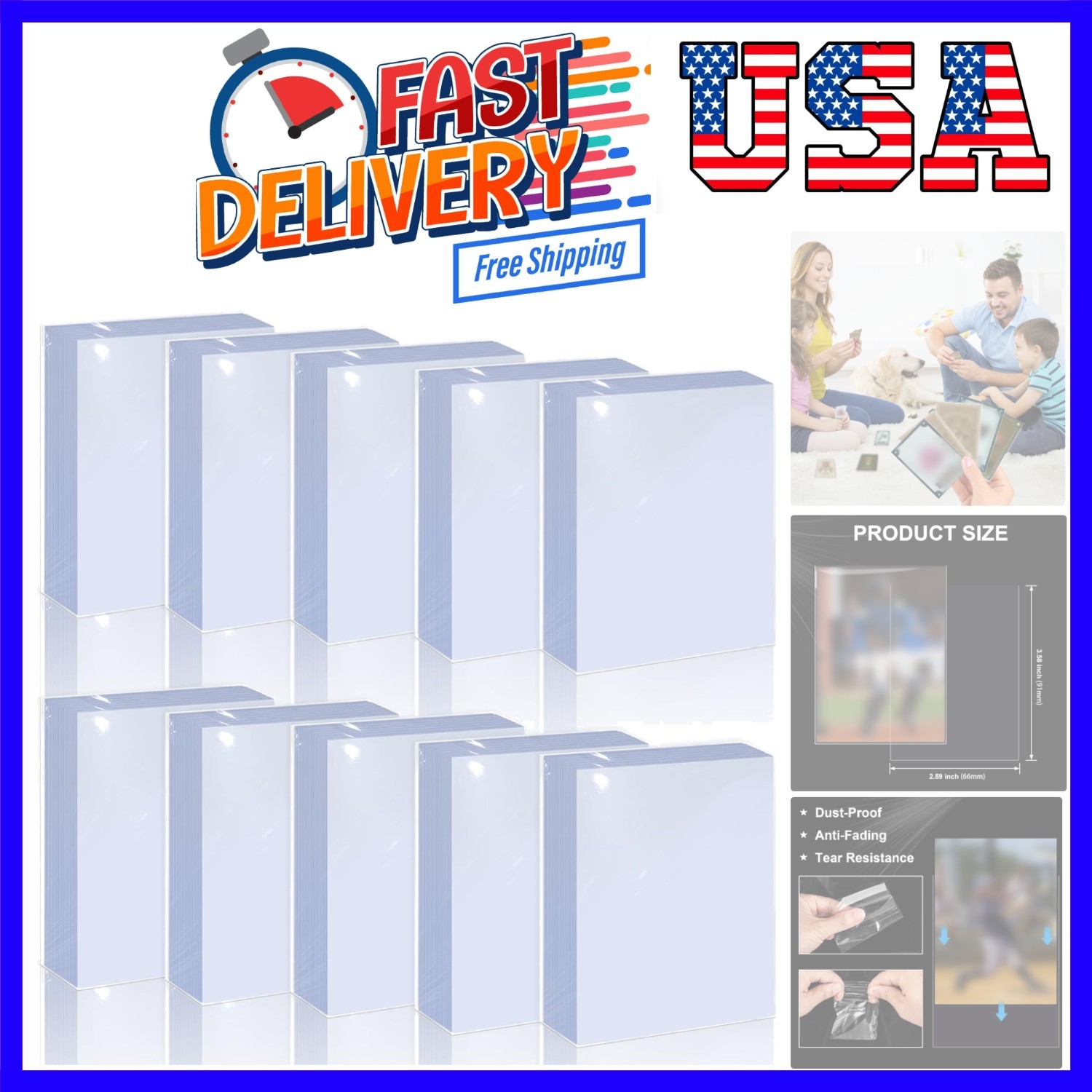 1000 Counts Standard Baseball Trading Card Sleeves, Plastic Clear Protector,…