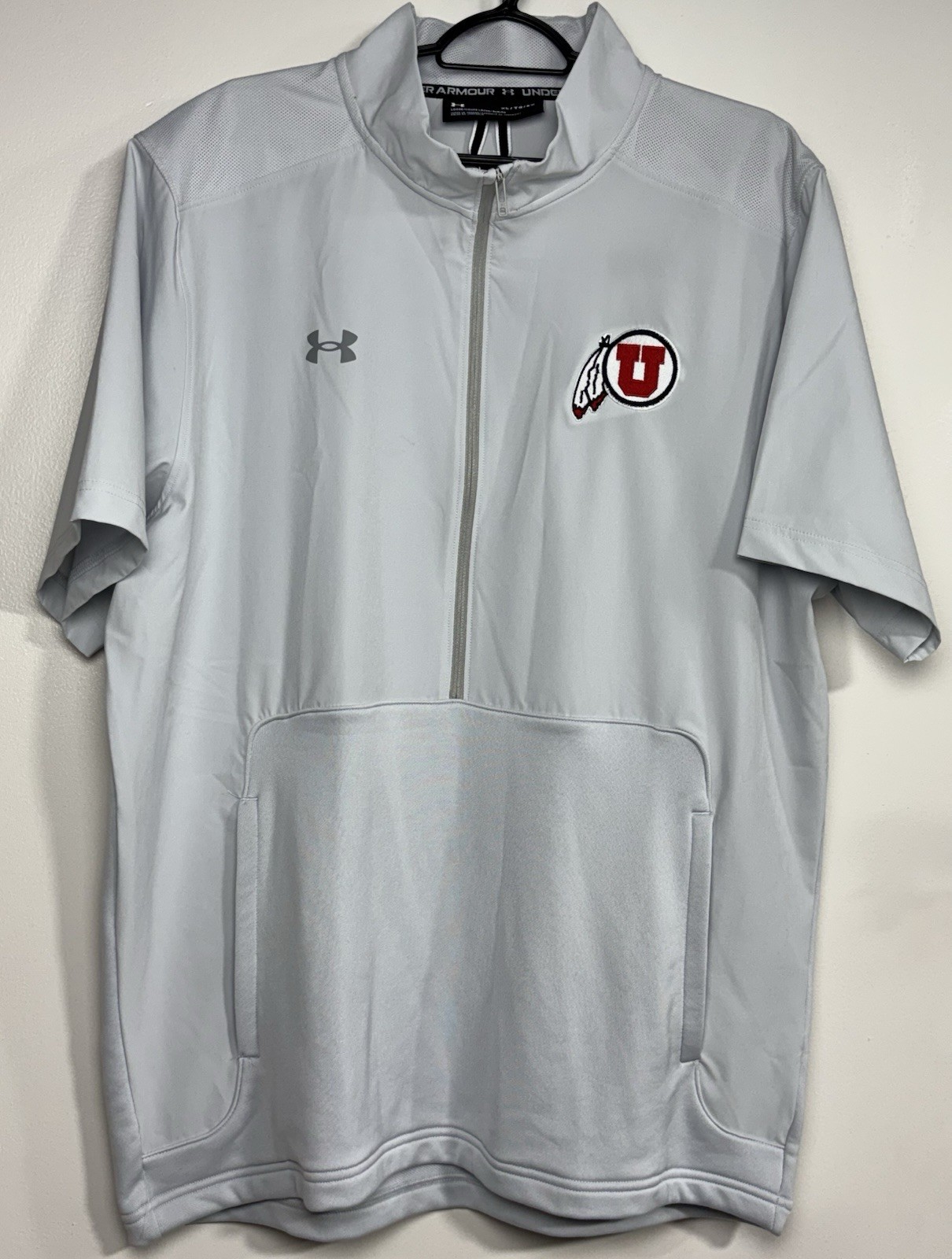 UNIVERSITY OF UTAH UTES Under Armour Motivate 2.0 Mens Short Sleeve Pullover XL