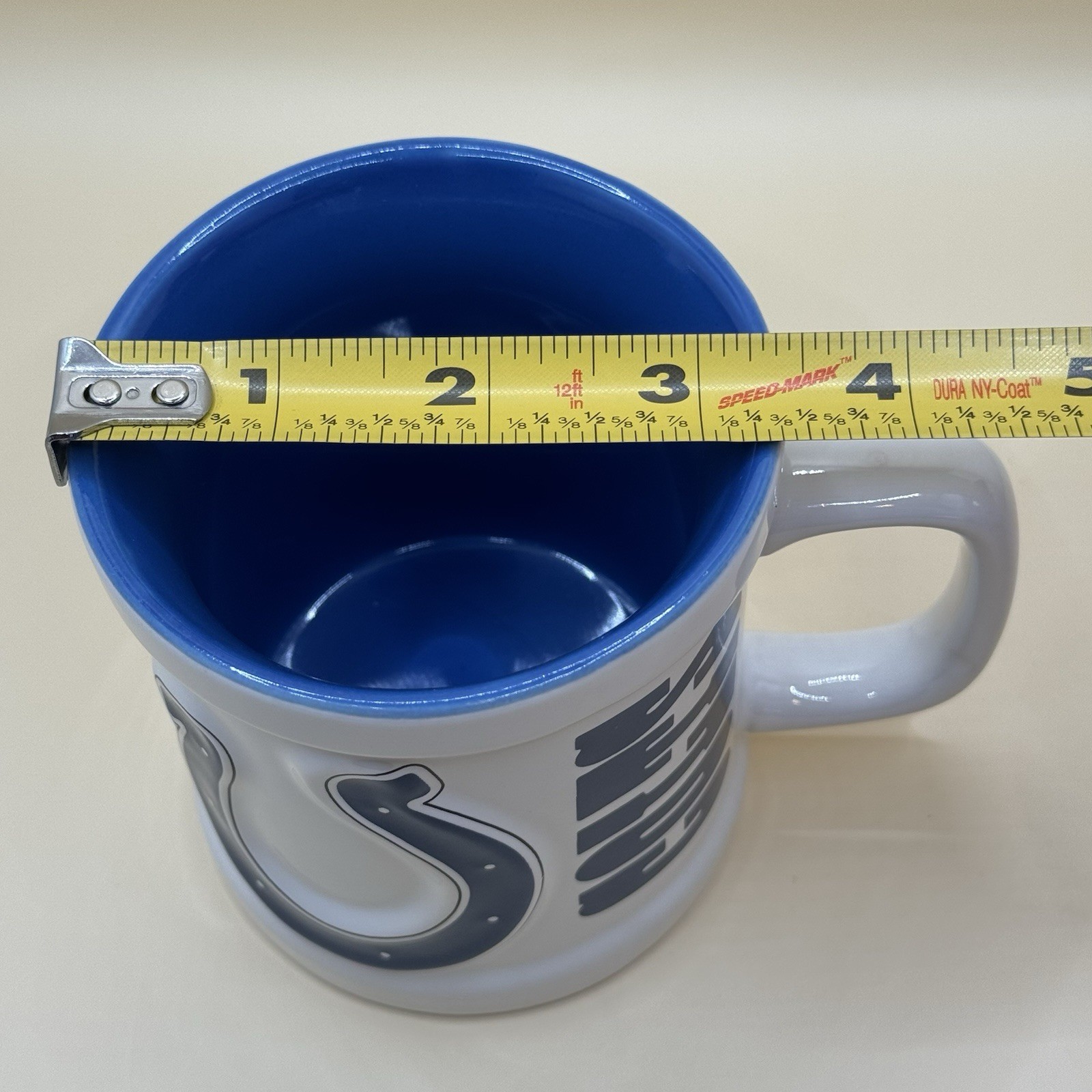 NFL Team Indianapolis Colts Sculpted Horseshoe Logo Cup Coffee Mug 10 oz
