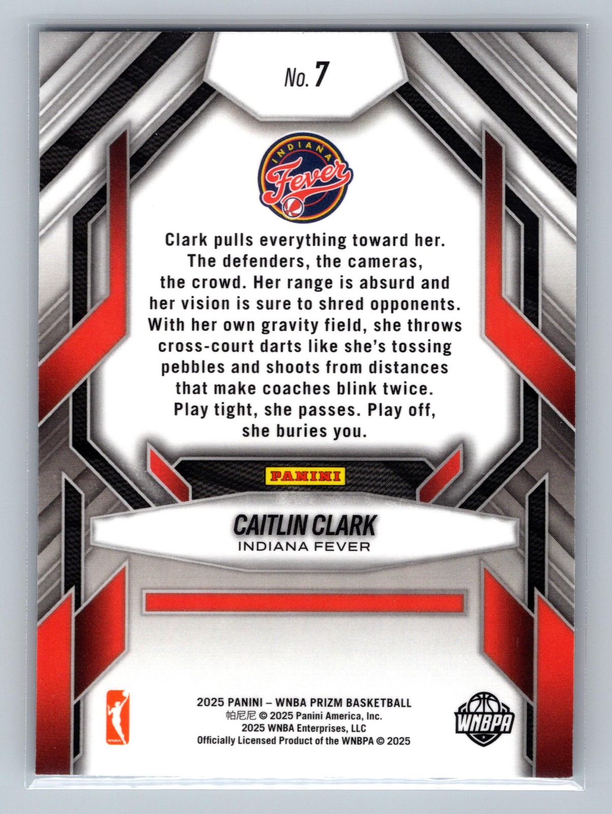 2025 Panini Prizm WNBA #7 Caitlin Clark Fearless