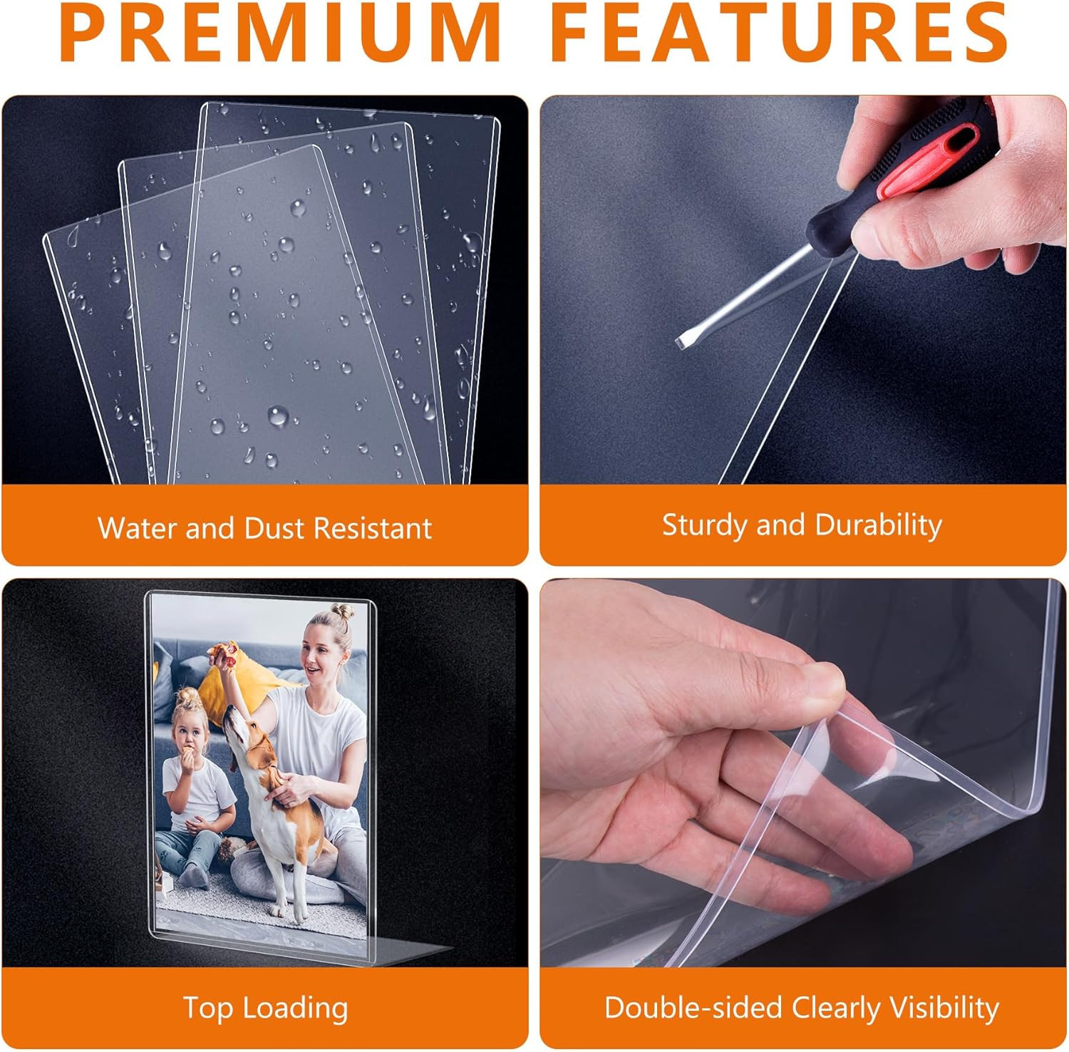 12PCS 6″ x 9″ Rigid Print Protectors Clear Hard Plastic Large Card Sleeves for J