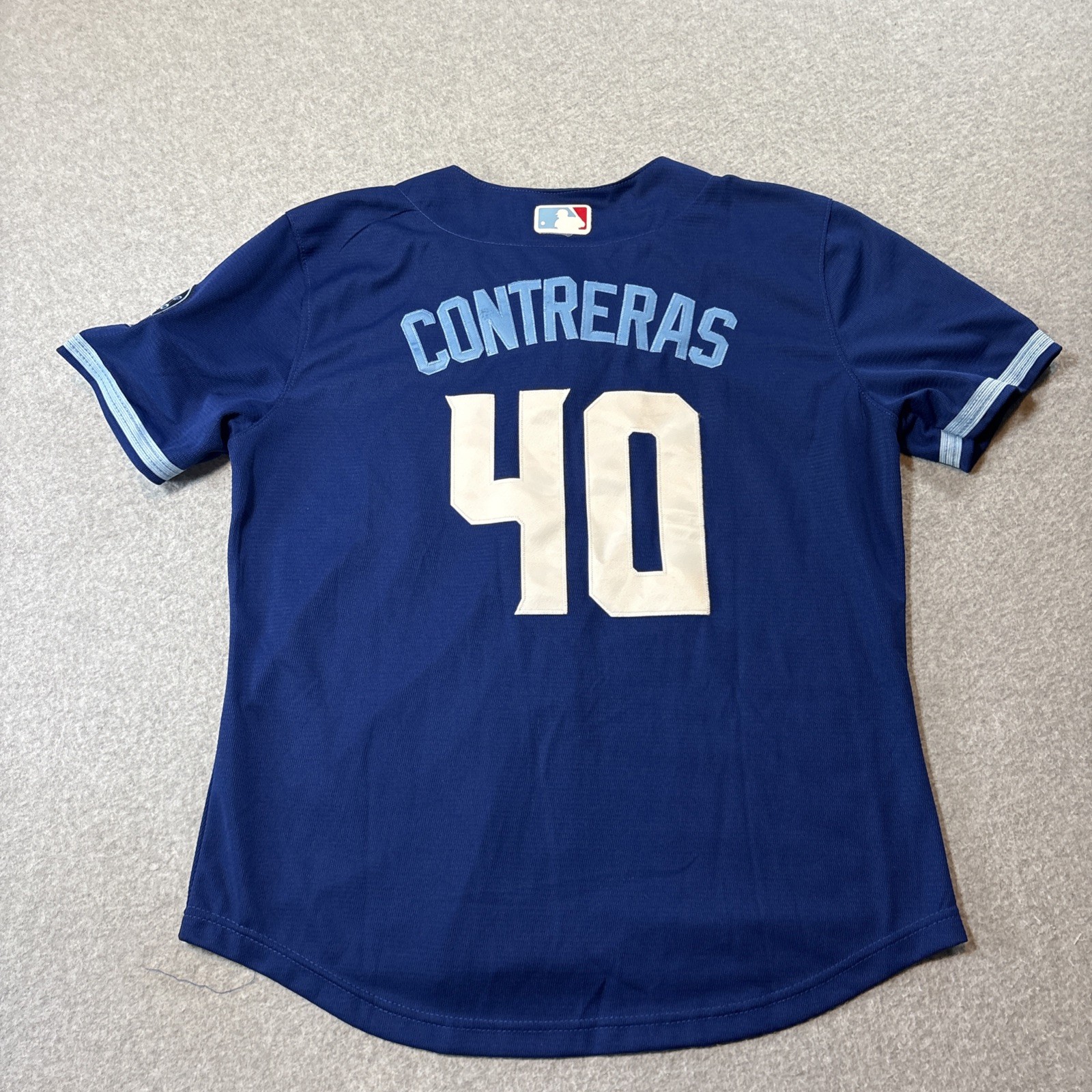 Women’s Chicago Cubs Wilson, Contreras Nike navy blue City Connect Jersey SZ XL