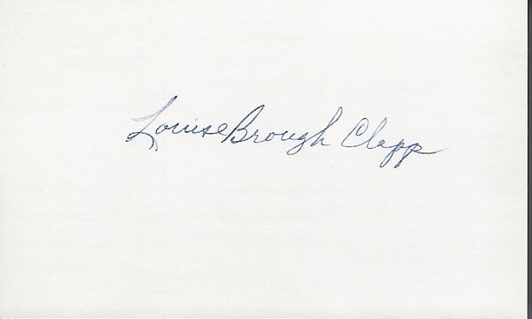 Louise Brough Clapp Signed – Autographed Tennis 3×5 Index Card – Deceased 2014