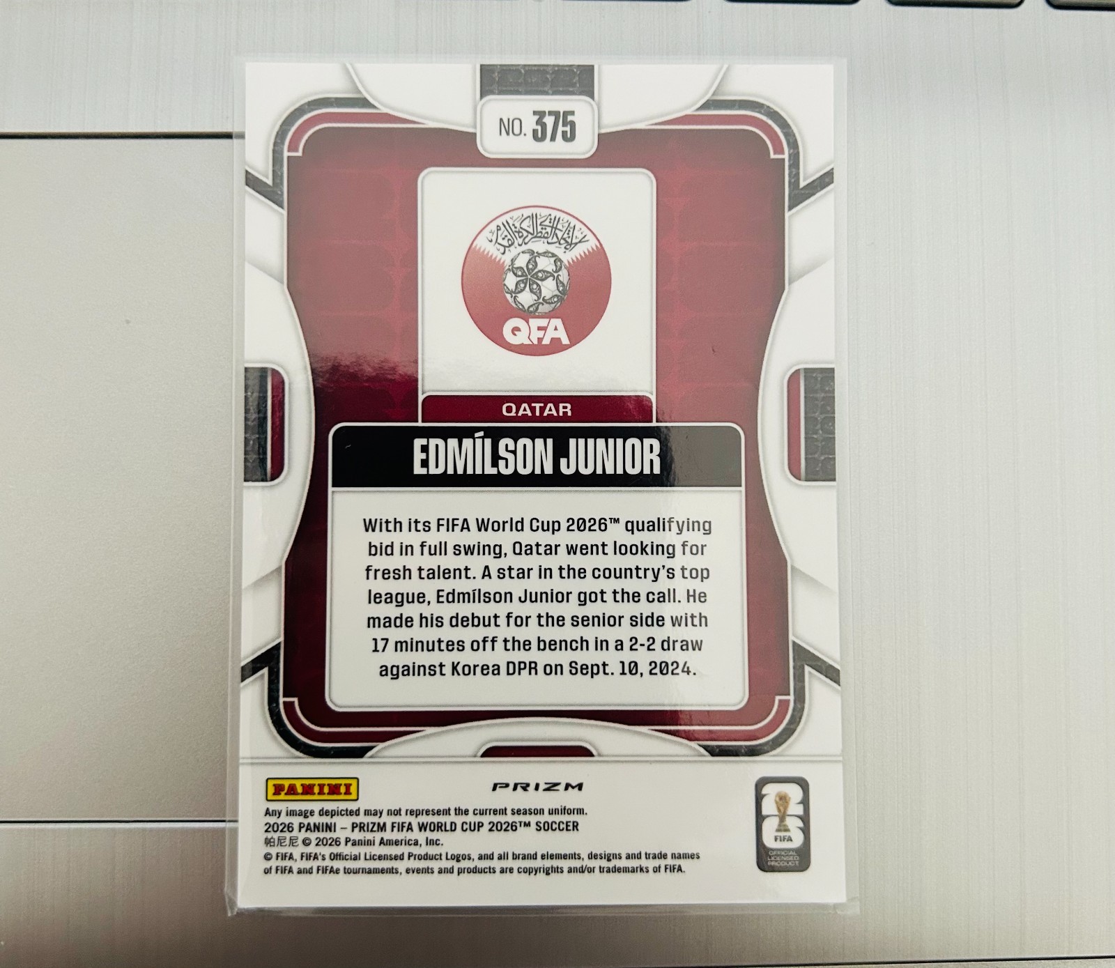 2026 Panini World Cup Prizm Edmilson Junior Silver Qatar