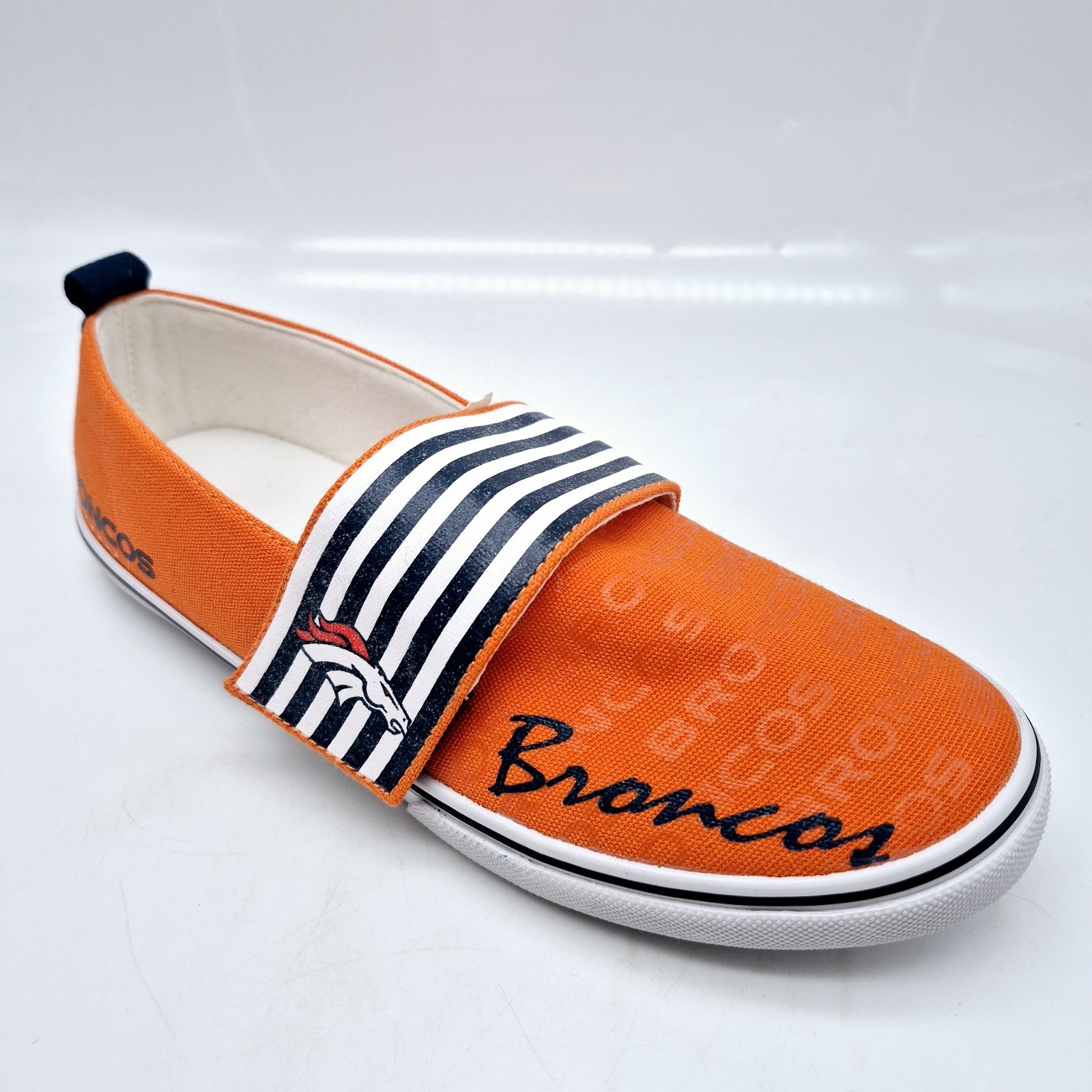 Denver Broncos NFL Womens Slip On Shoes Size 8.5 Flap Orange New