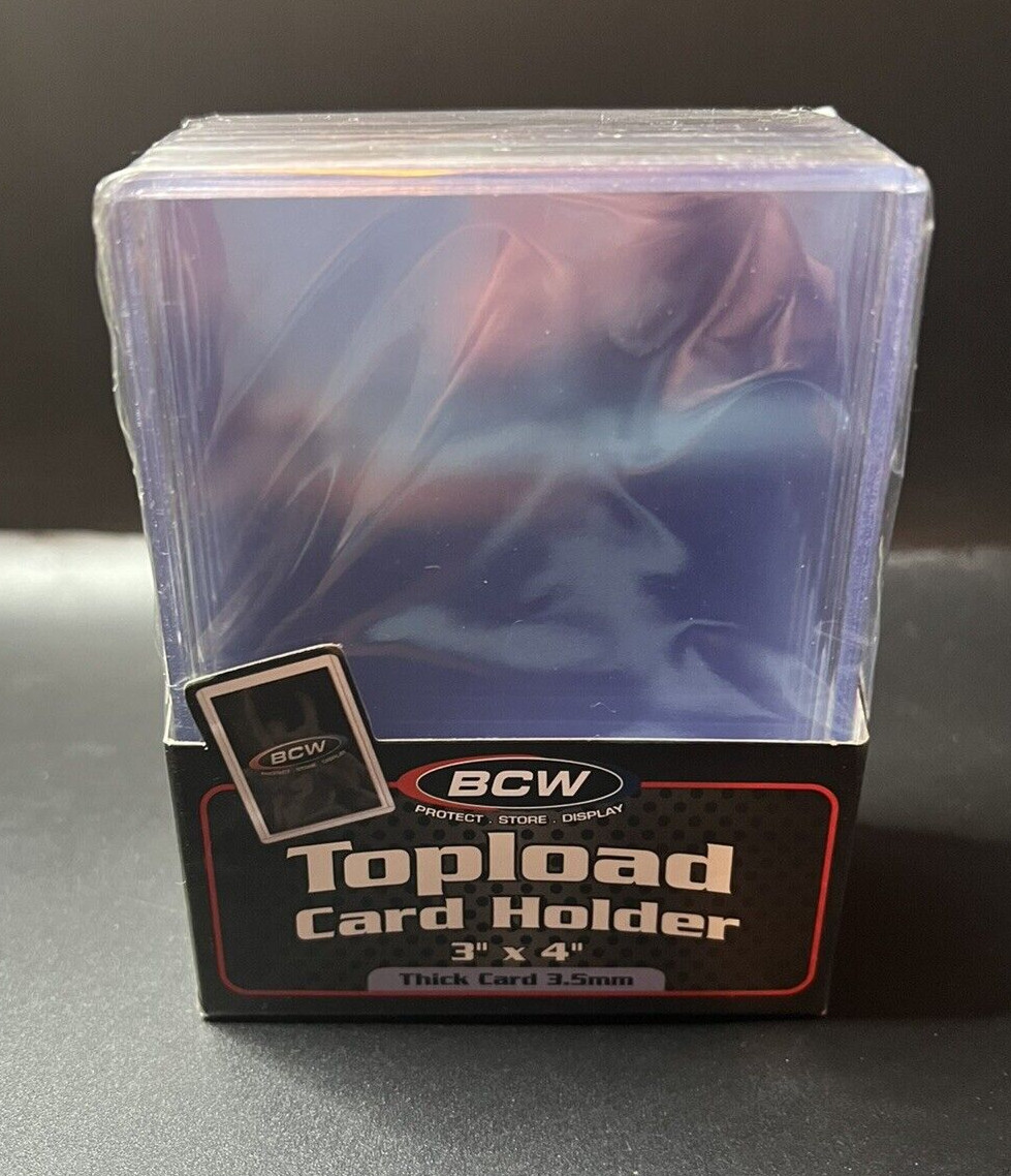 BCW 3X4 Thick Card Holder Toploaders 1 Pack of 10 for up to 138PT Point Cards