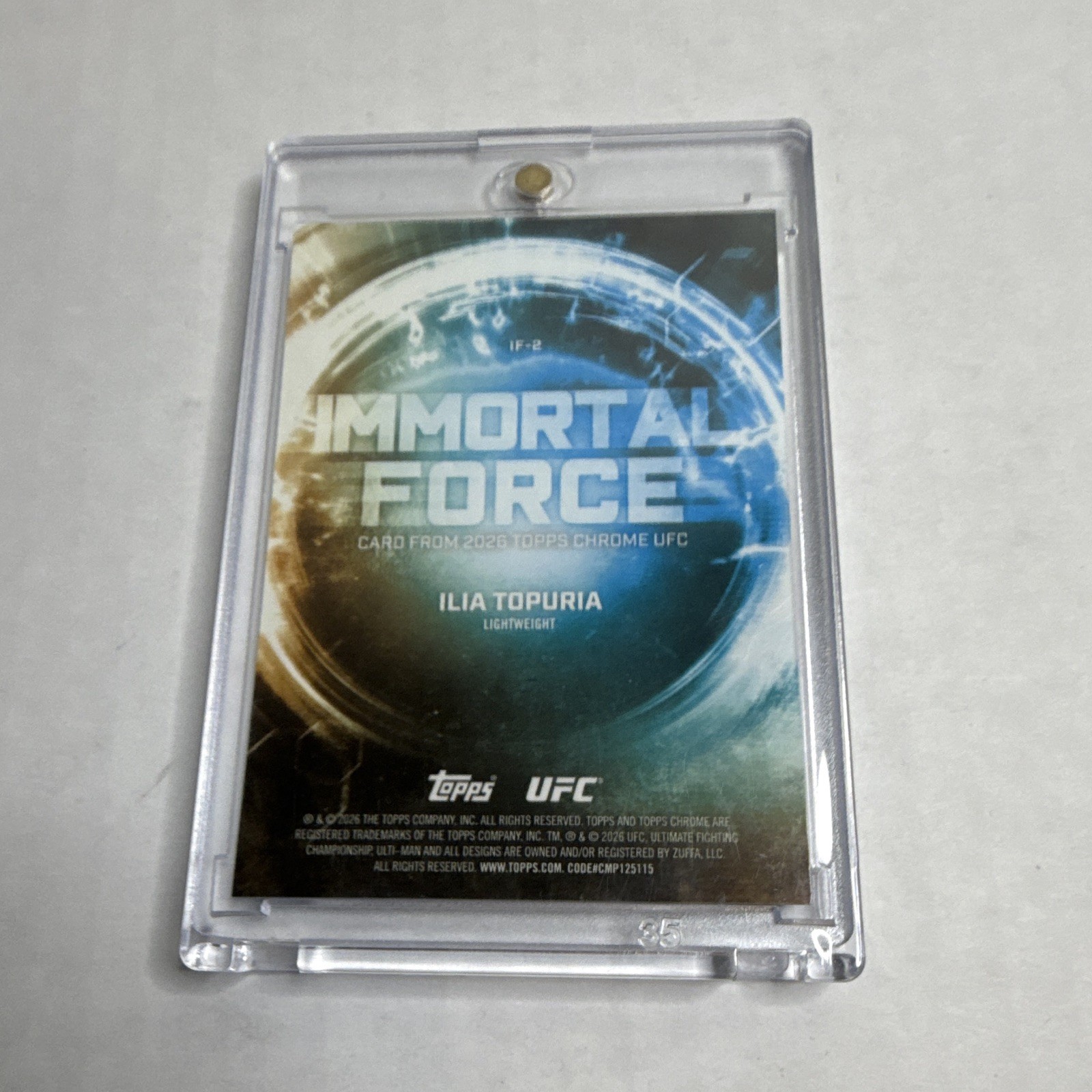 Topps 2026 Chrome UFC Ilia Topuria Immortal Force Insert IF-2 CASE HIT