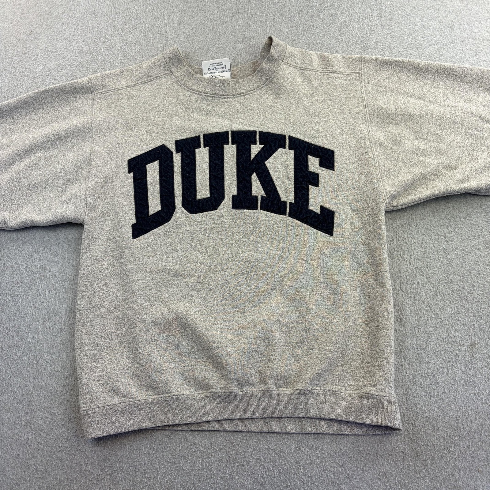Vintage Duke Sweatshirt Mens Small Gray NCAA Crewneck Pullover Blue Devils