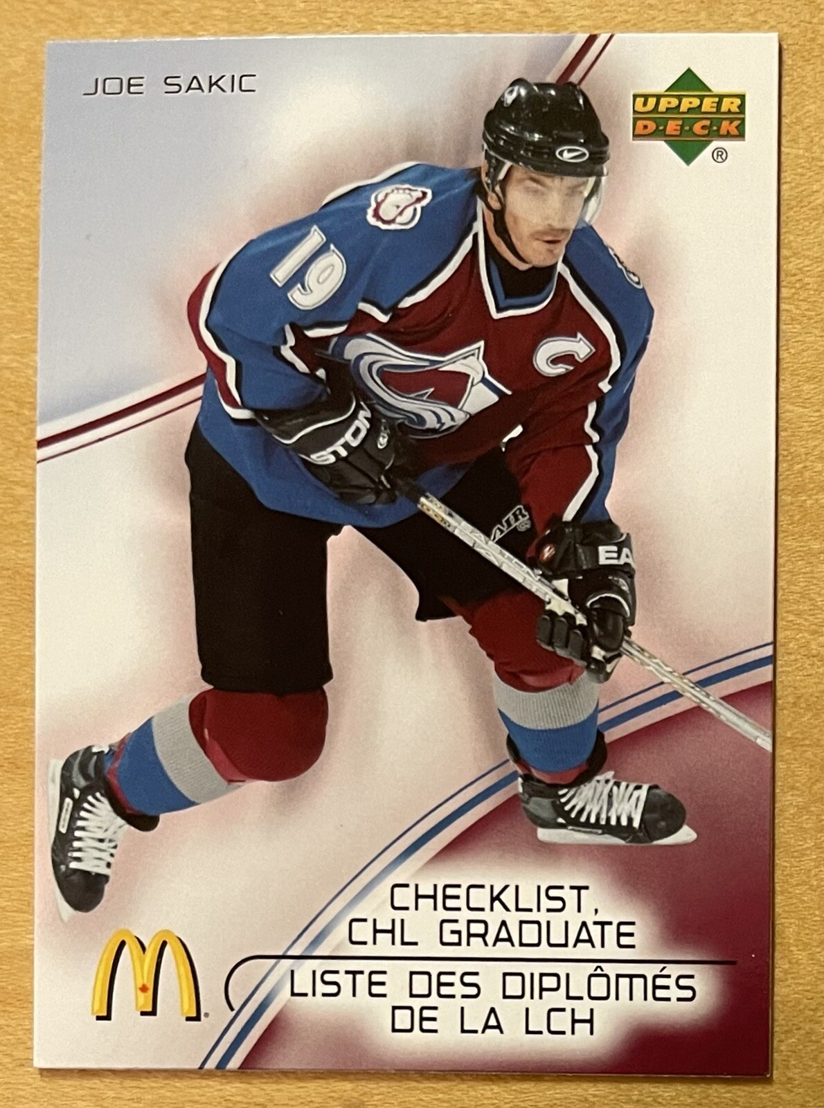 Joe Sakic 2005-06 Upper Deck McDonalds Player Checklist Insert #CG1 Colorado NM