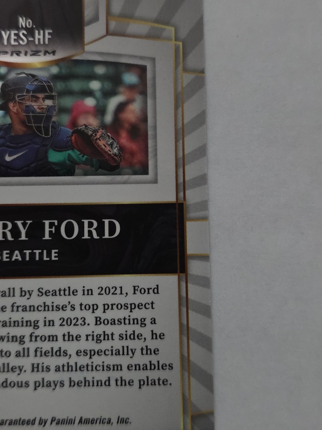 Harry Ford /99 RC Auto 2023 Select Youth Explosion Silver Prizm Mariners YES-HF