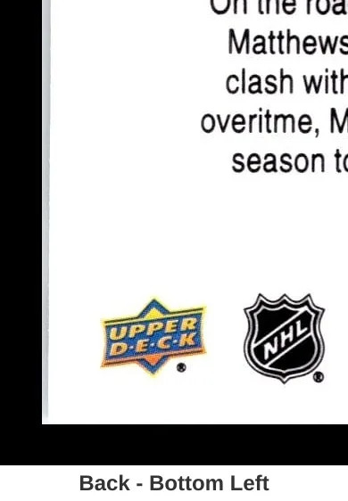 2025 MVP Hockey #141 Auston Matthews Toronto Maple Leafs Base NHL