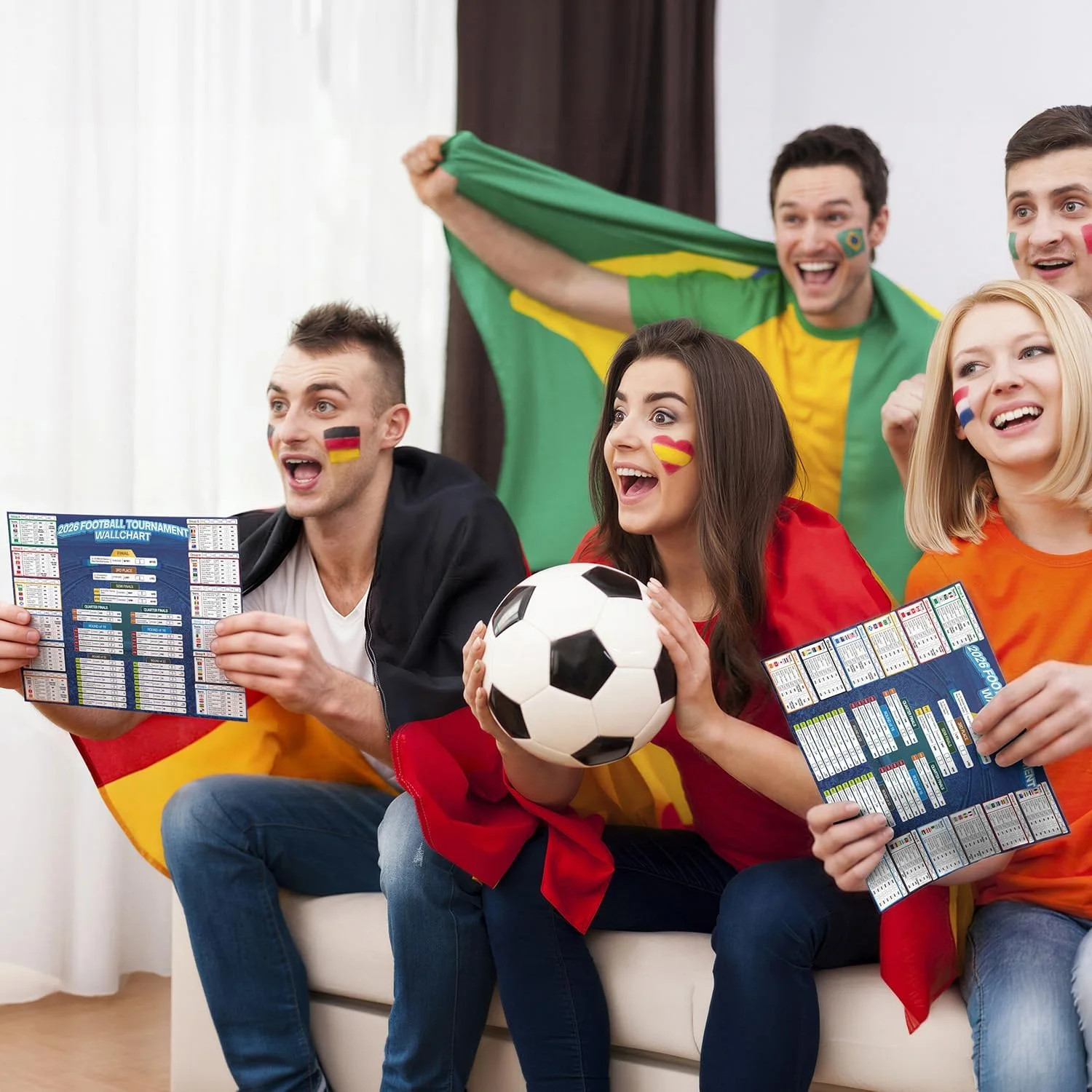 2026 World Cup Soccer Schedule Poster 16.5″ x 23.6″ – PVC Dry Erase Match Calend