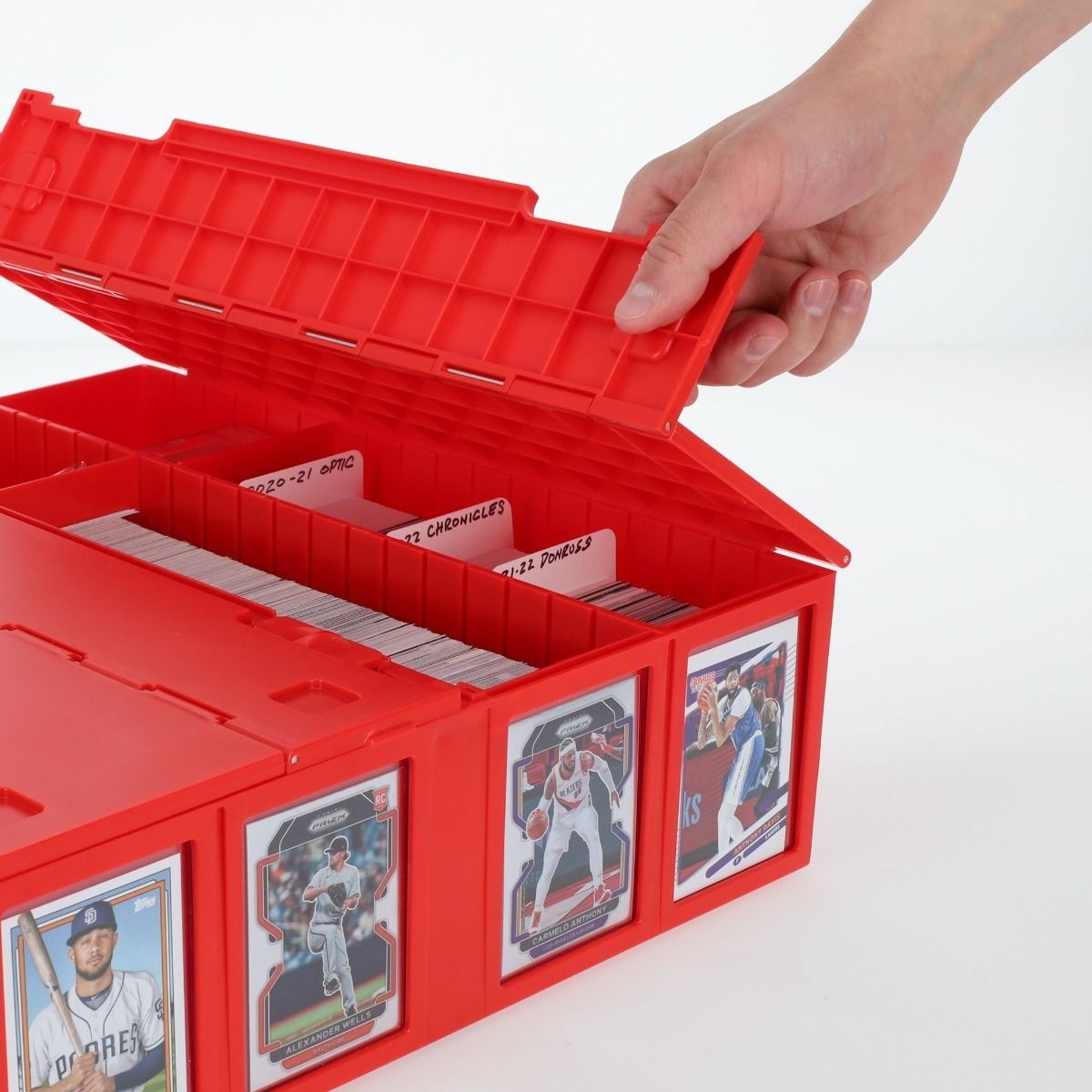 BCW Card Bin Hold Trading Gaming Sport Cards Toploaders Magnetic 3200 Box in RED