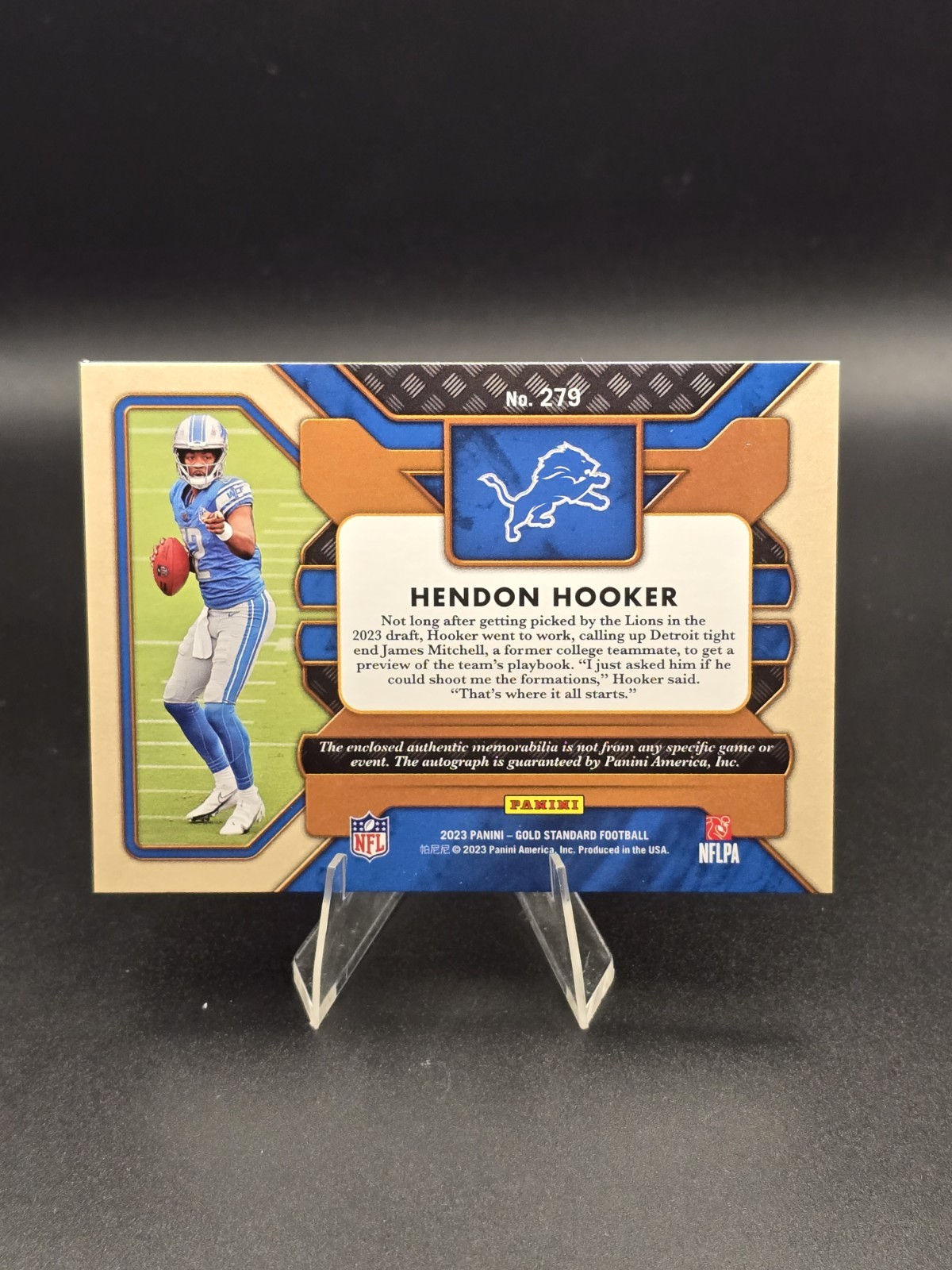 2023 Panini Gold Standard – Hendon Hooker #279 – /49 (RPA, Triple Patch)
