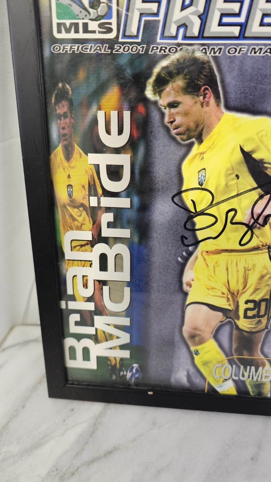 Brian Mcbride Signed Vintage Circa 2001 Free Kick League Logo Soccer Program