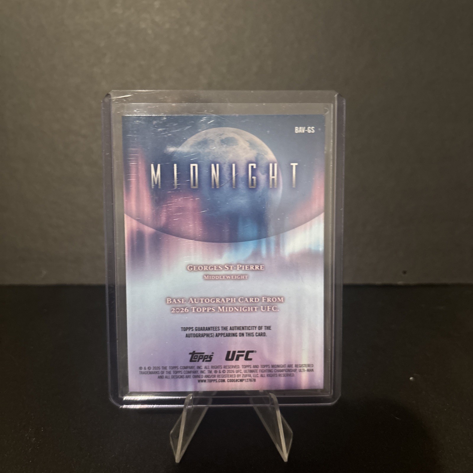 2026 Topps Midnight UFC Georges St.Pierre #BAV-GS Auto /99