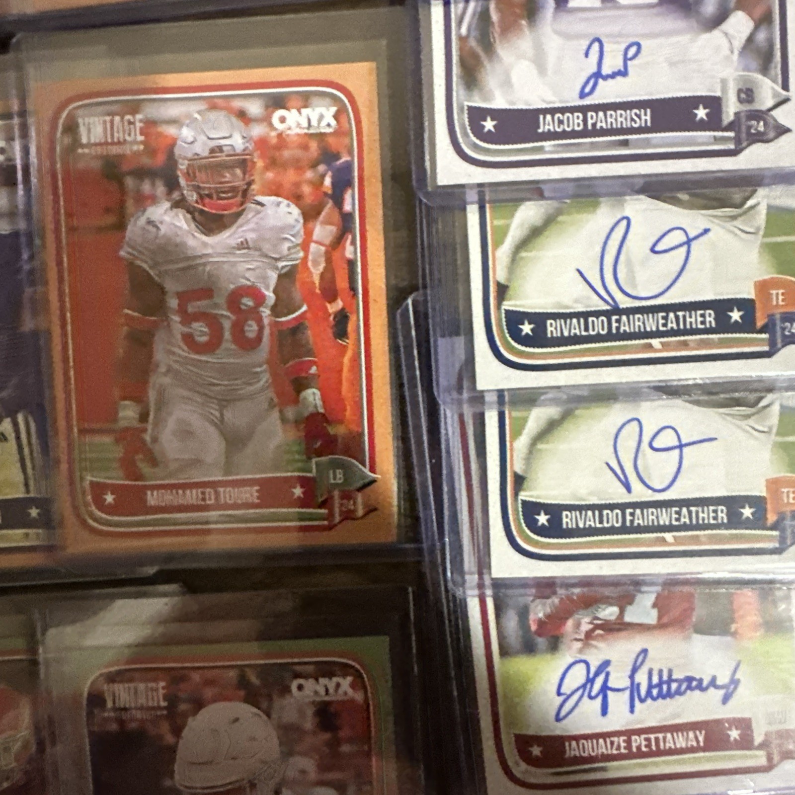 2024 ONYX Vintage Football Mega Lot (24) Cards Includes 12 Autos And 12 Numbered