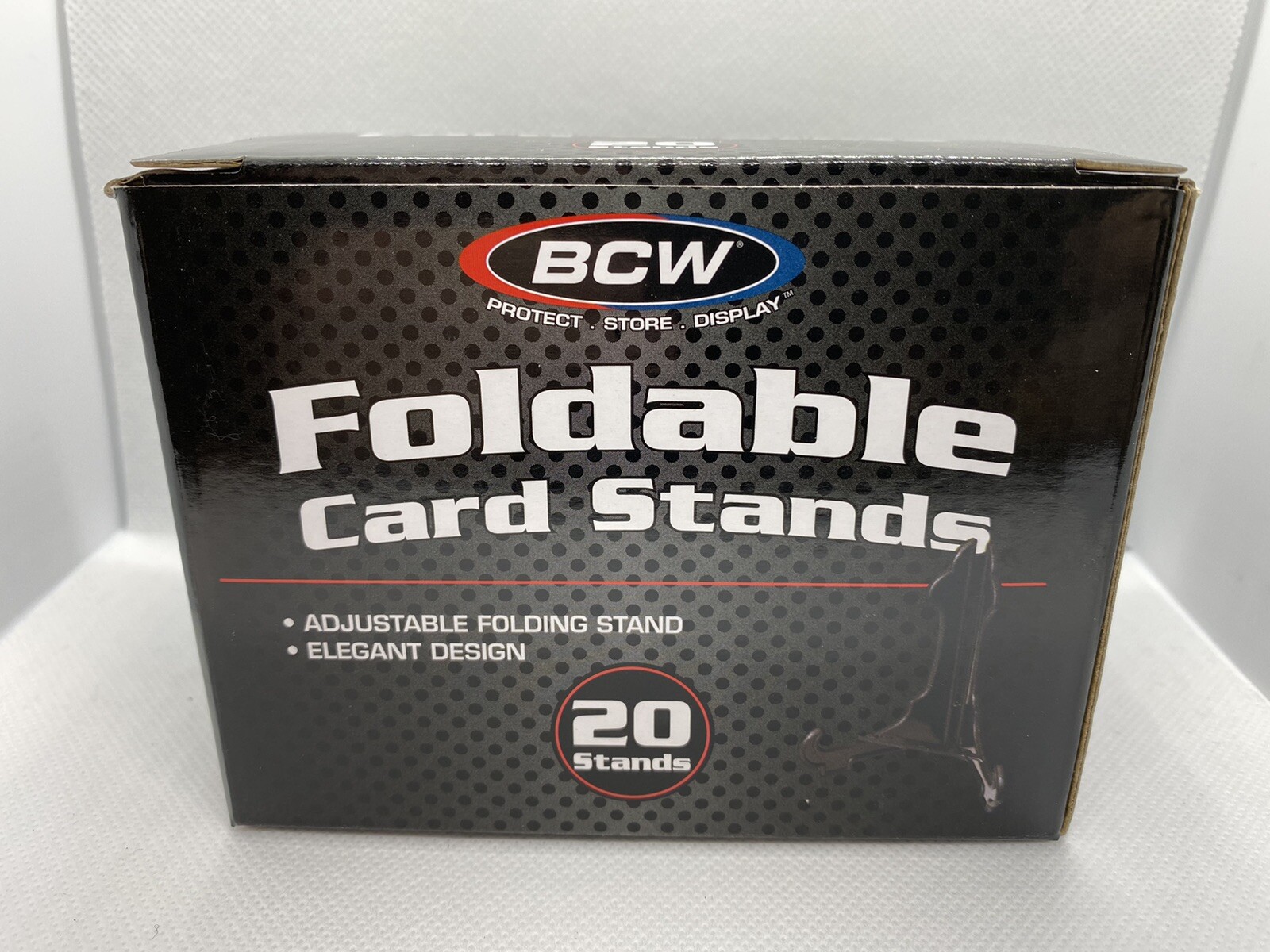 BCW Black Foldable Trading Card Stands – New Box Of 20.