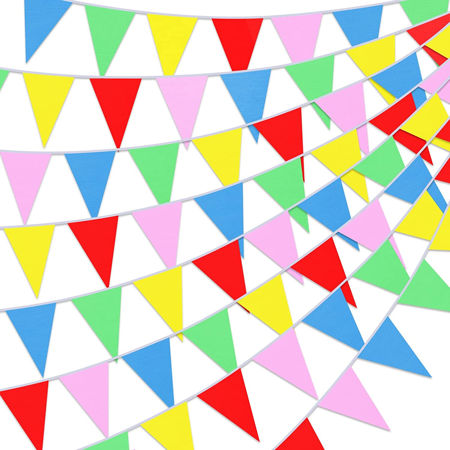 20 Sets 1640 Ft 1000 Pcs Flag Pennants Bulk Pennant Banner Multicolor Outdoor Ga