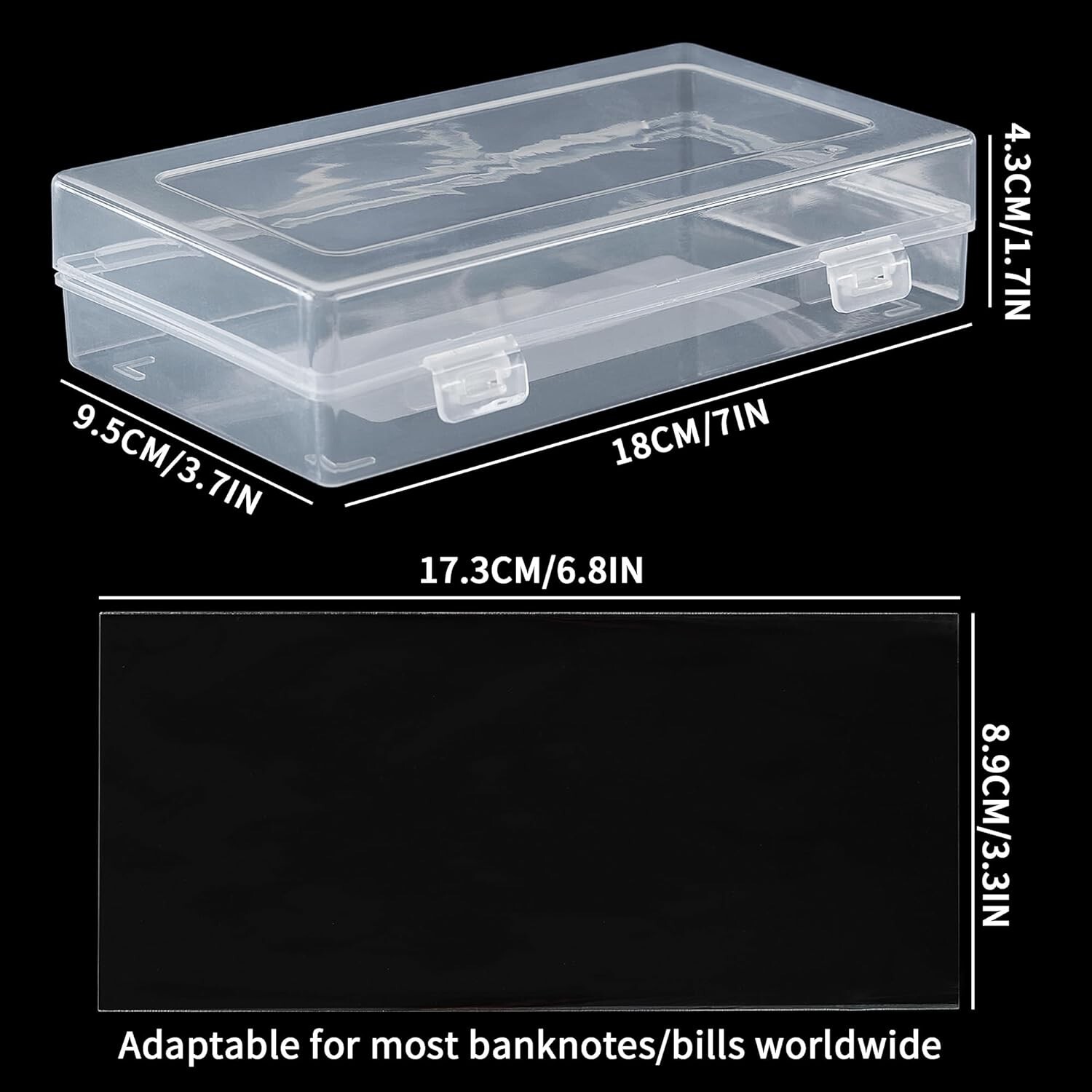 200 Clear OPP Currency Sleeves with Box – Display and Store Your Collectibles