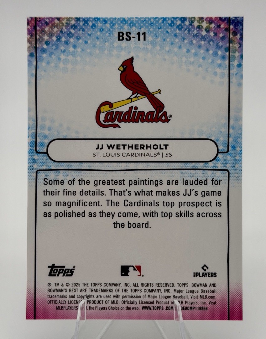 2025 Bowman’s Best – Bowman Showpieces JJ Wetherholt Refractor #BS-11