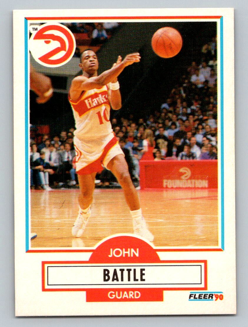 1990 Fleer UER #1 John Battle Atlanta Hawks Basketball Card