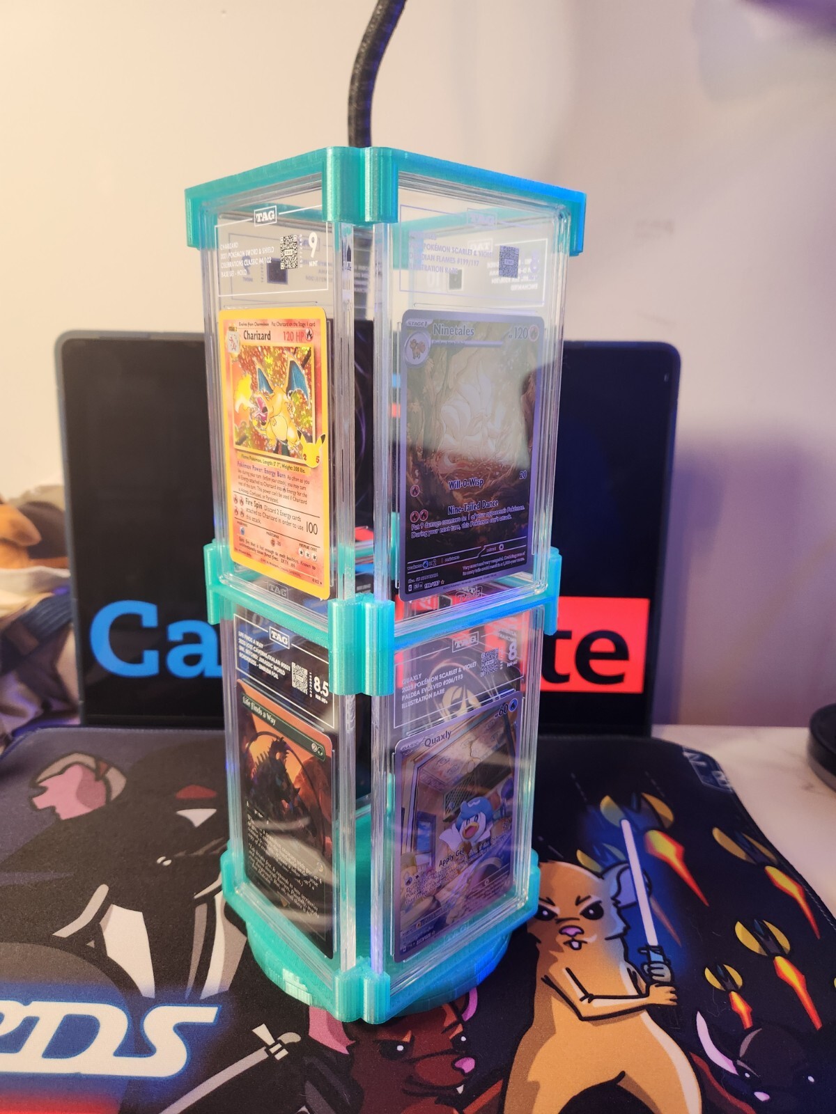 Graded Card Stand – Compatible with TAG – Turnable 360 Card Display – SlabTower